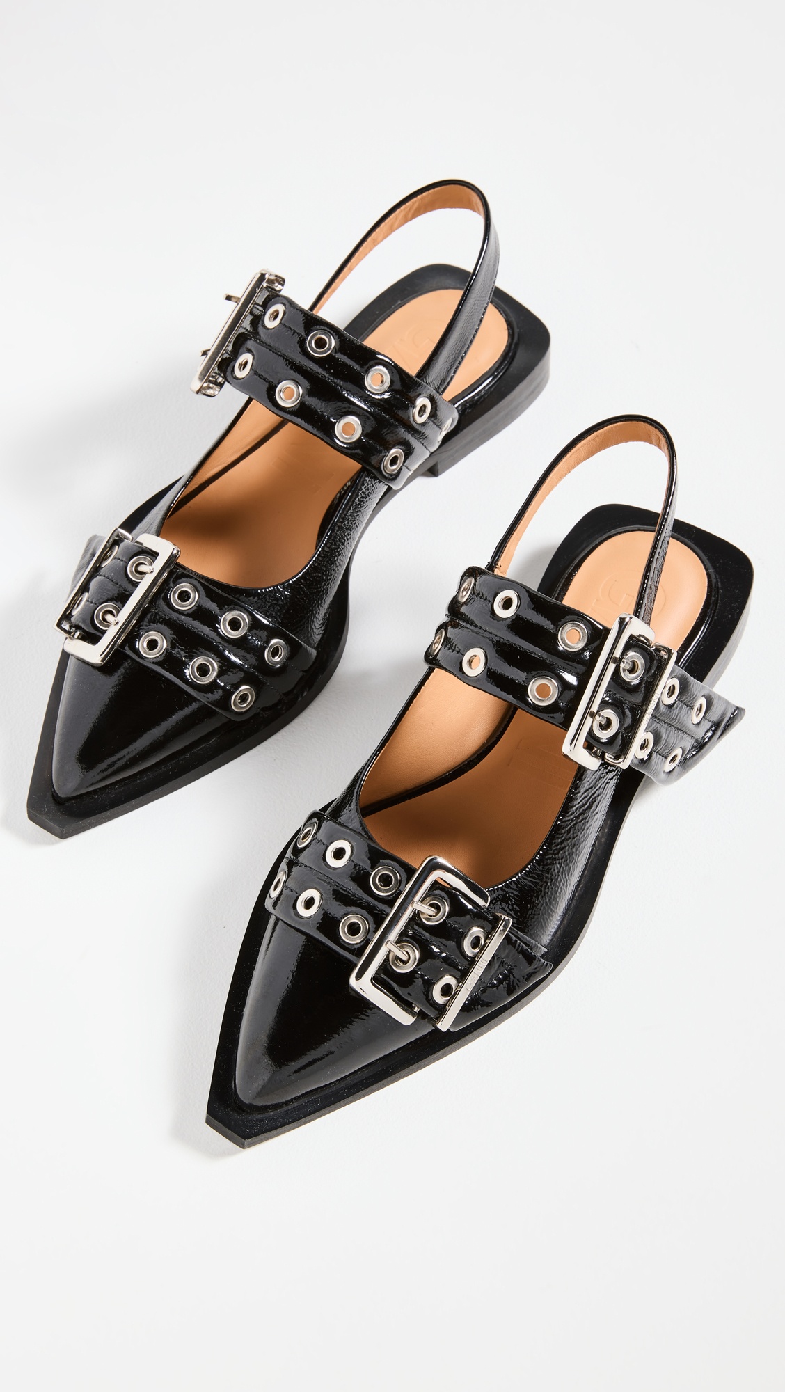 Wide Welt Buckle Ballerina Flats - 4