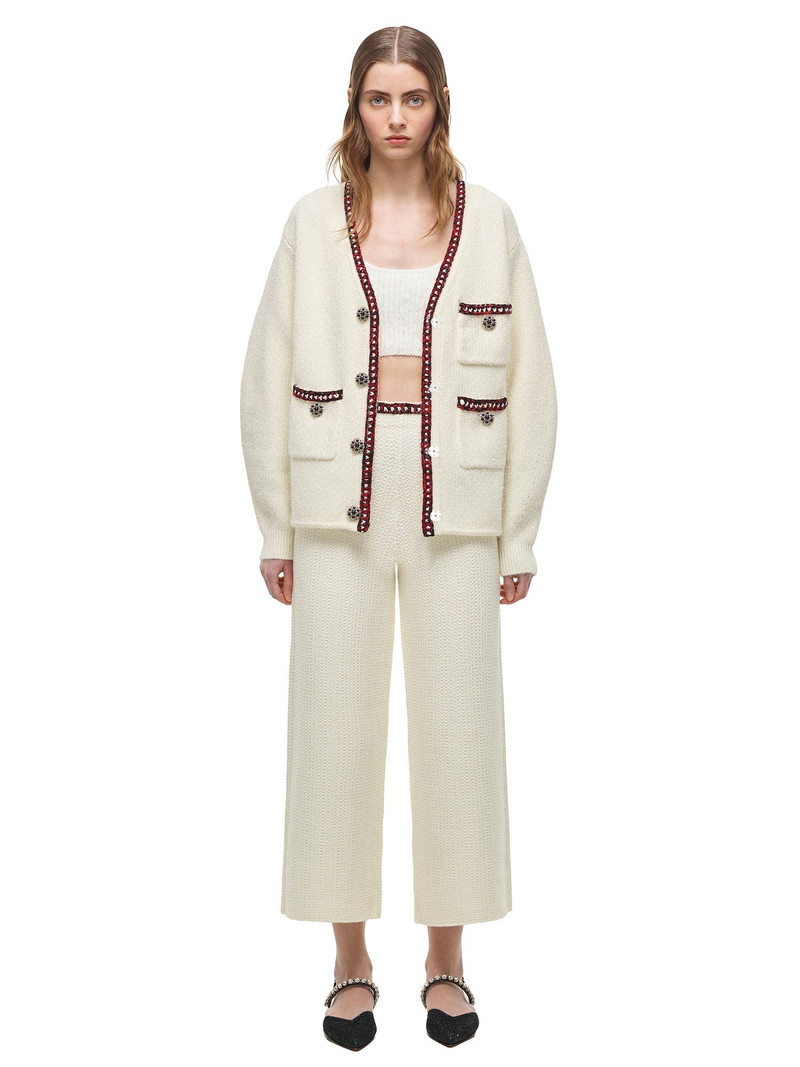 Ivory Metallic Knit Cardigan 1