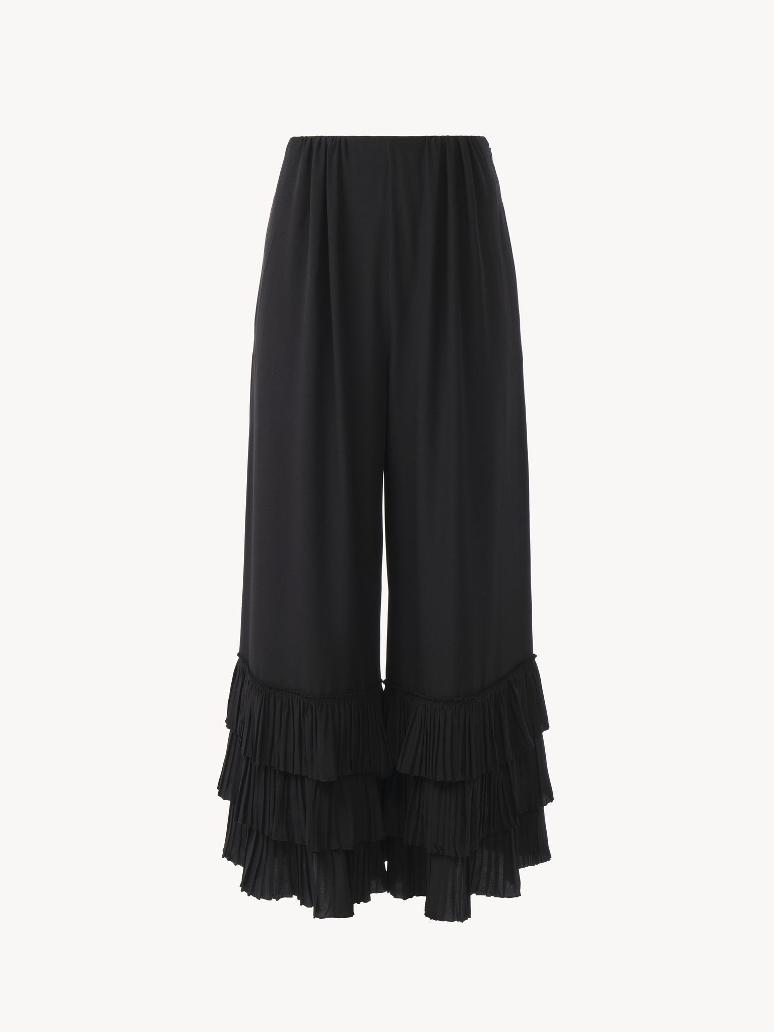 FLUID WIDE-LEG PANTS IN CRÊPE DE CHINE - 2