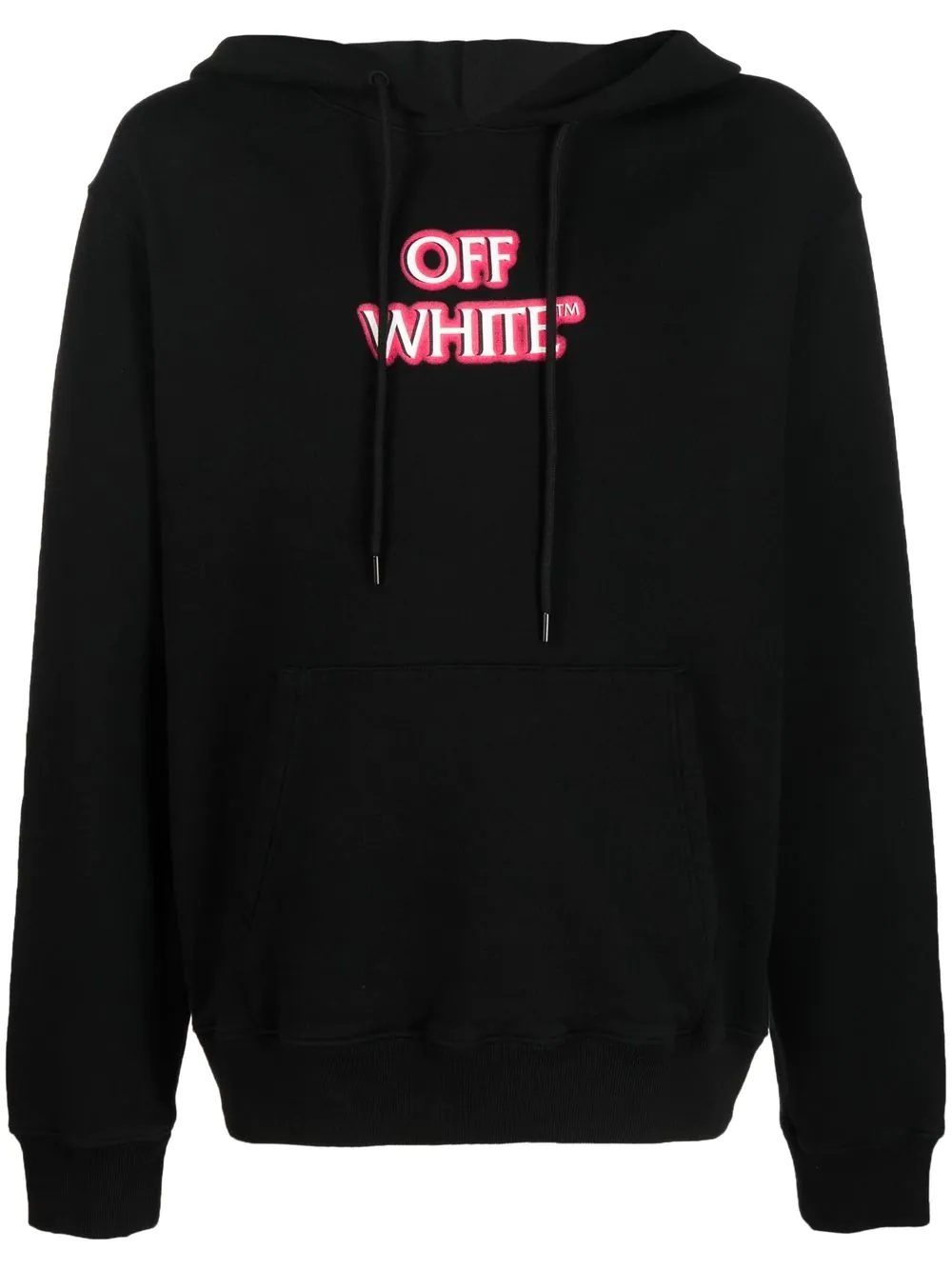 slogan-print logo hoodie - 1