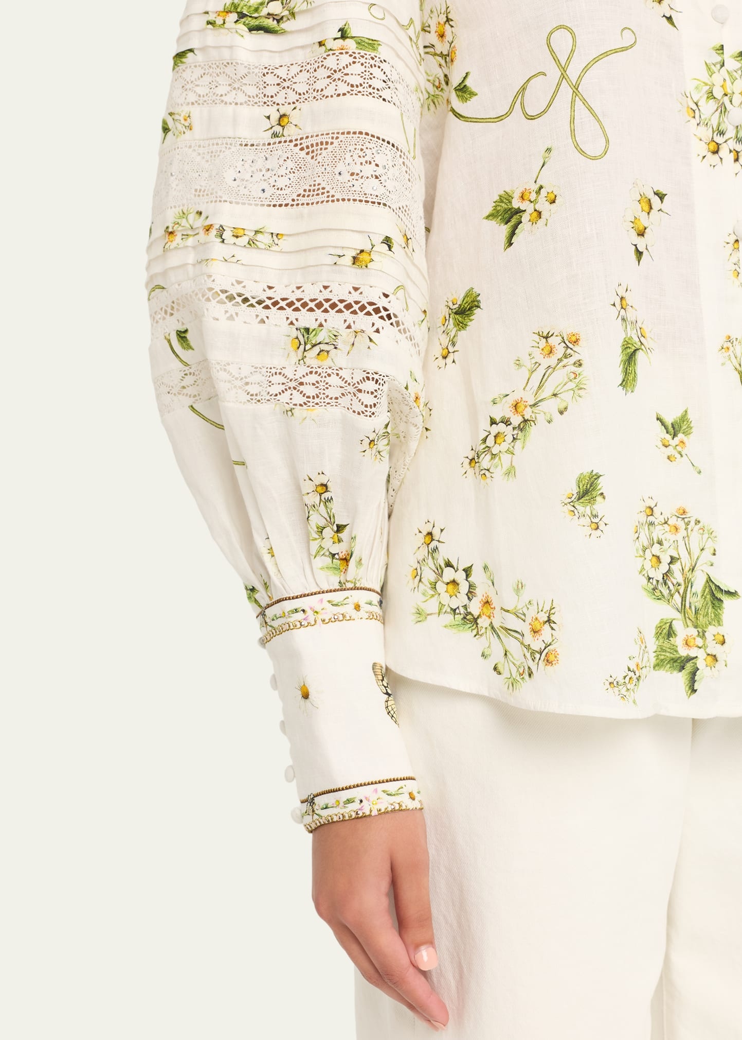 Botanical Utopia Buttoned Collar Blouse - 5