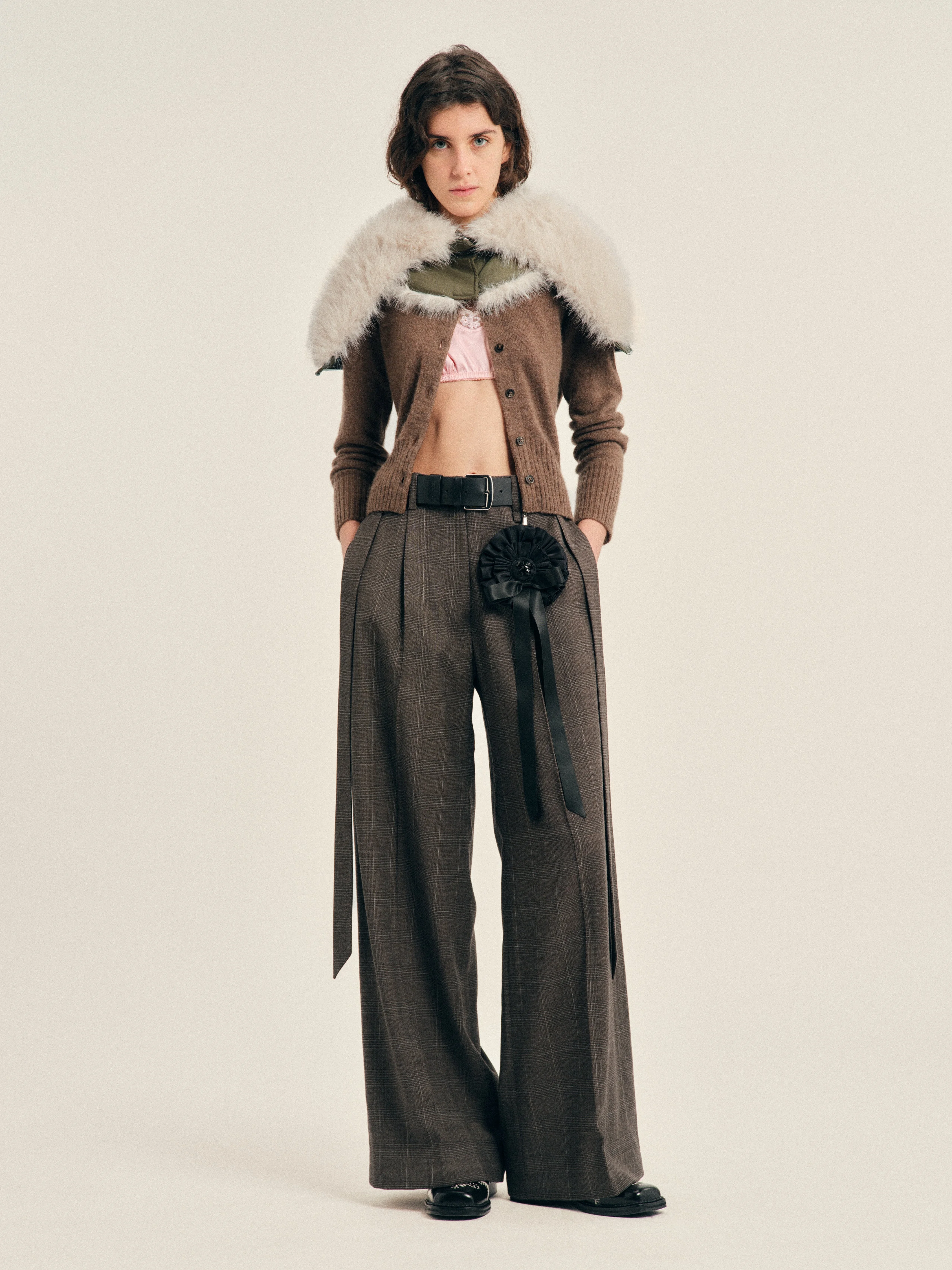 Wide Leg Sash Trousers - 1