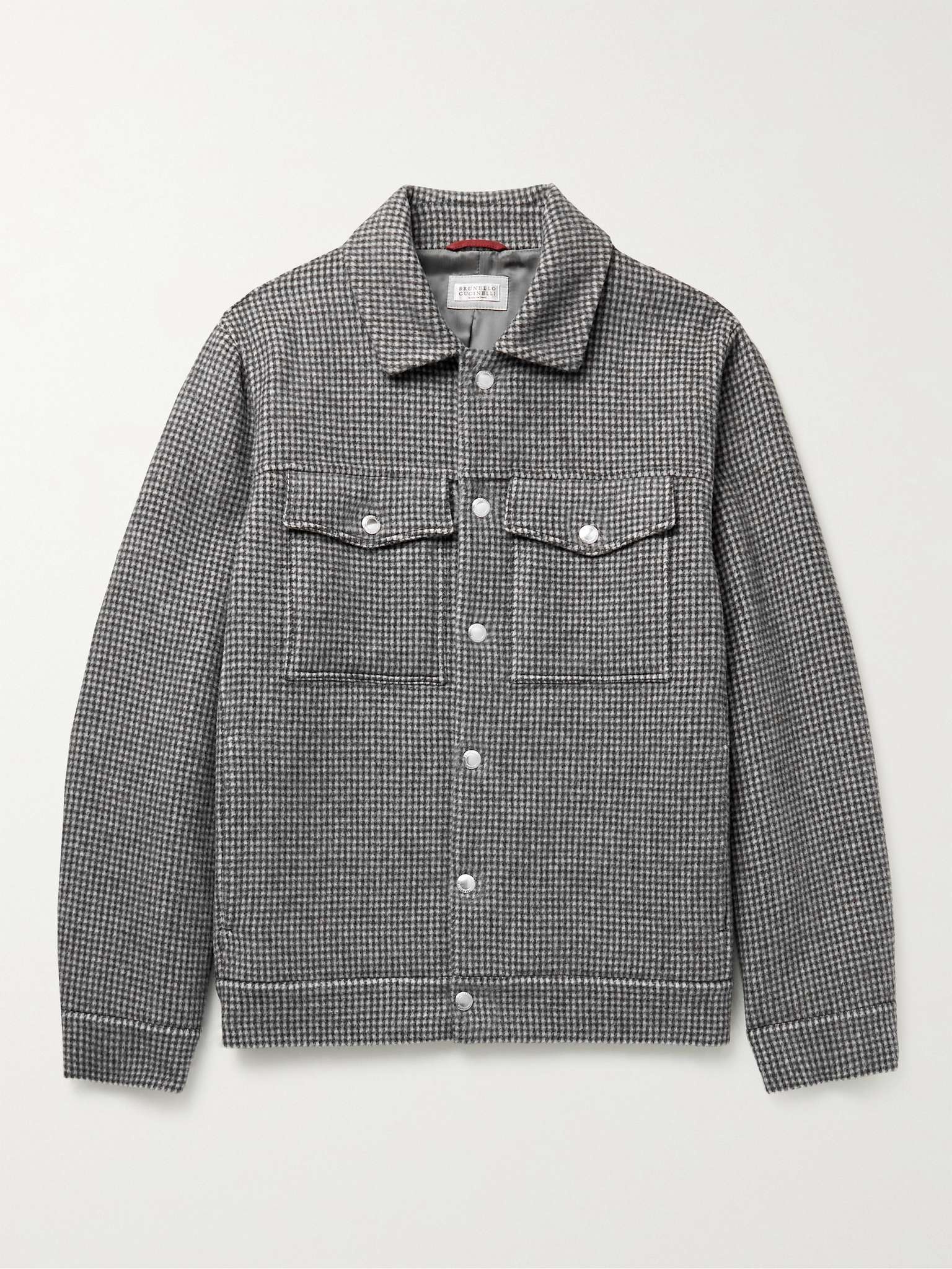 Puppytooth Virgin Wool and Cashmere-Blend Jacket - 1