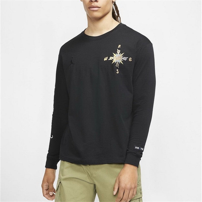 Air Jordan Casual Sports Pullover Round Neck Long Sleeves Black CW1138-010 - 2