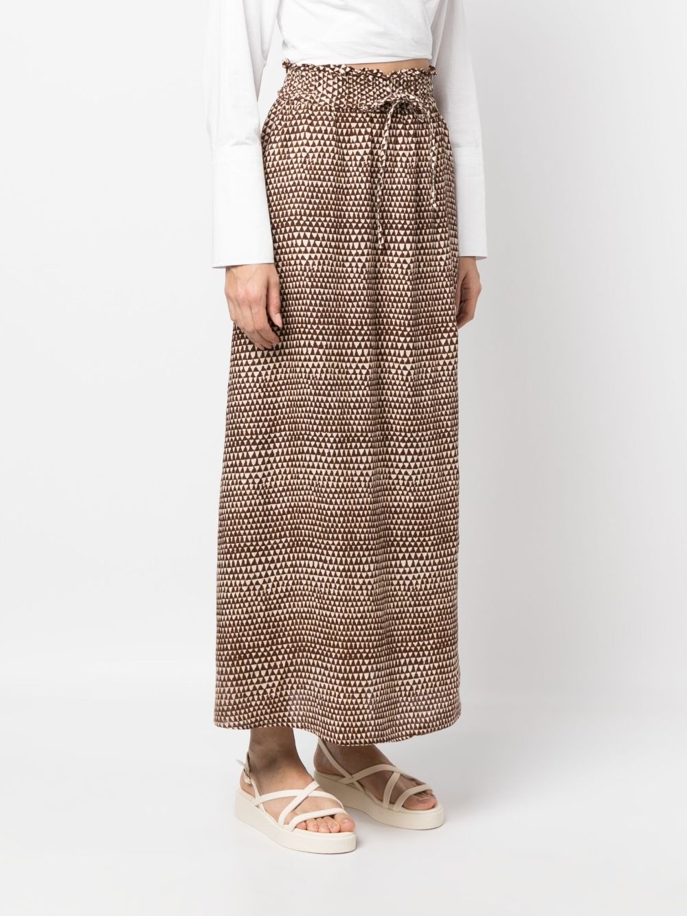 graphic-print linen skirt - 3