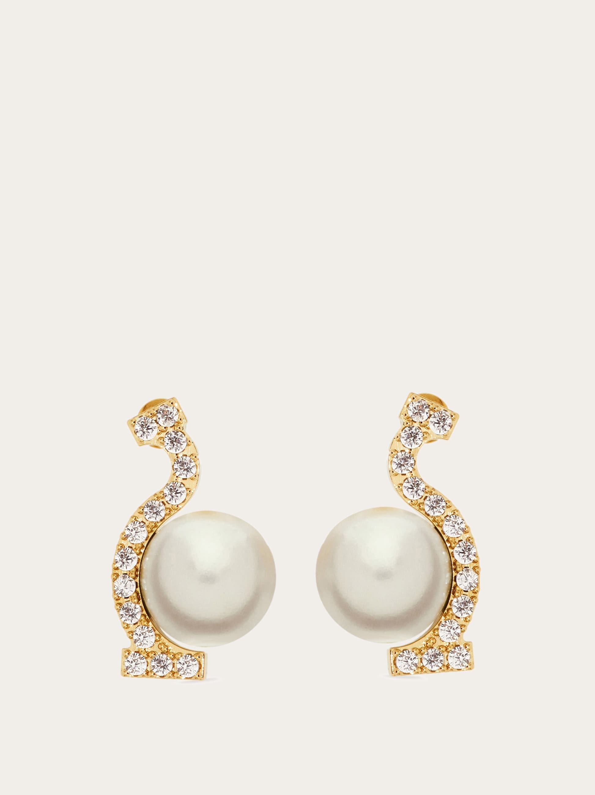 ピアス Ferragamo Star Crystal And Faux-Pearl Drop Earrings FERRAGAMO Earrings with pearl and crystals | REVERSIBLE