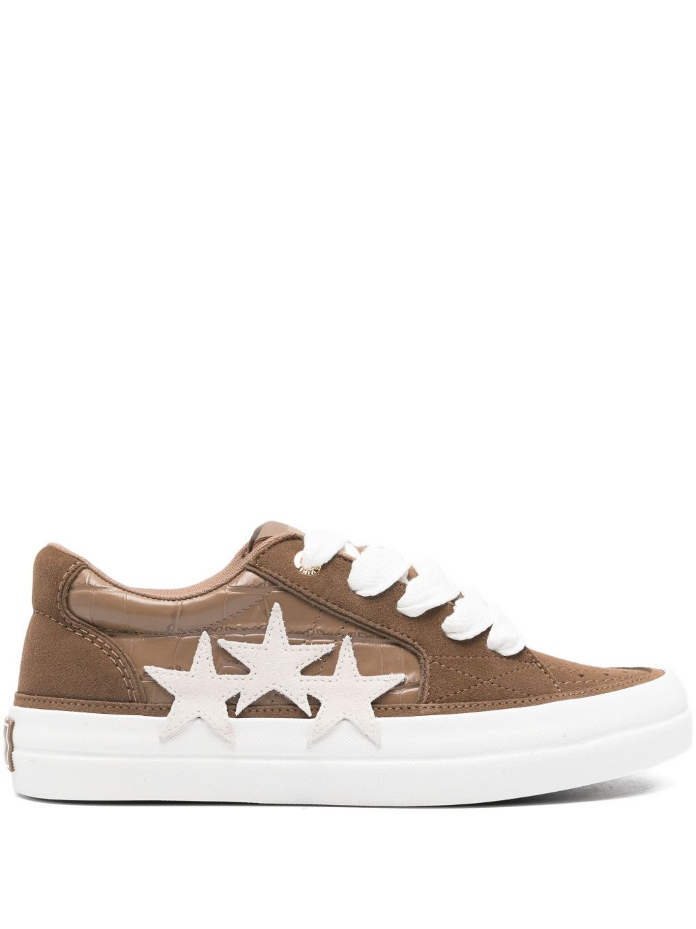 star-embellished leather sneakers - 1