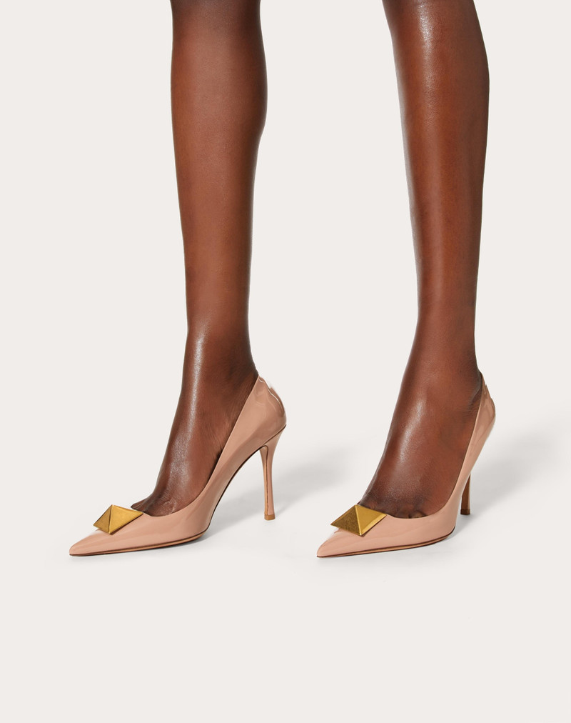 ONE STUD PATENT LEATHER PUMP 100MM 6