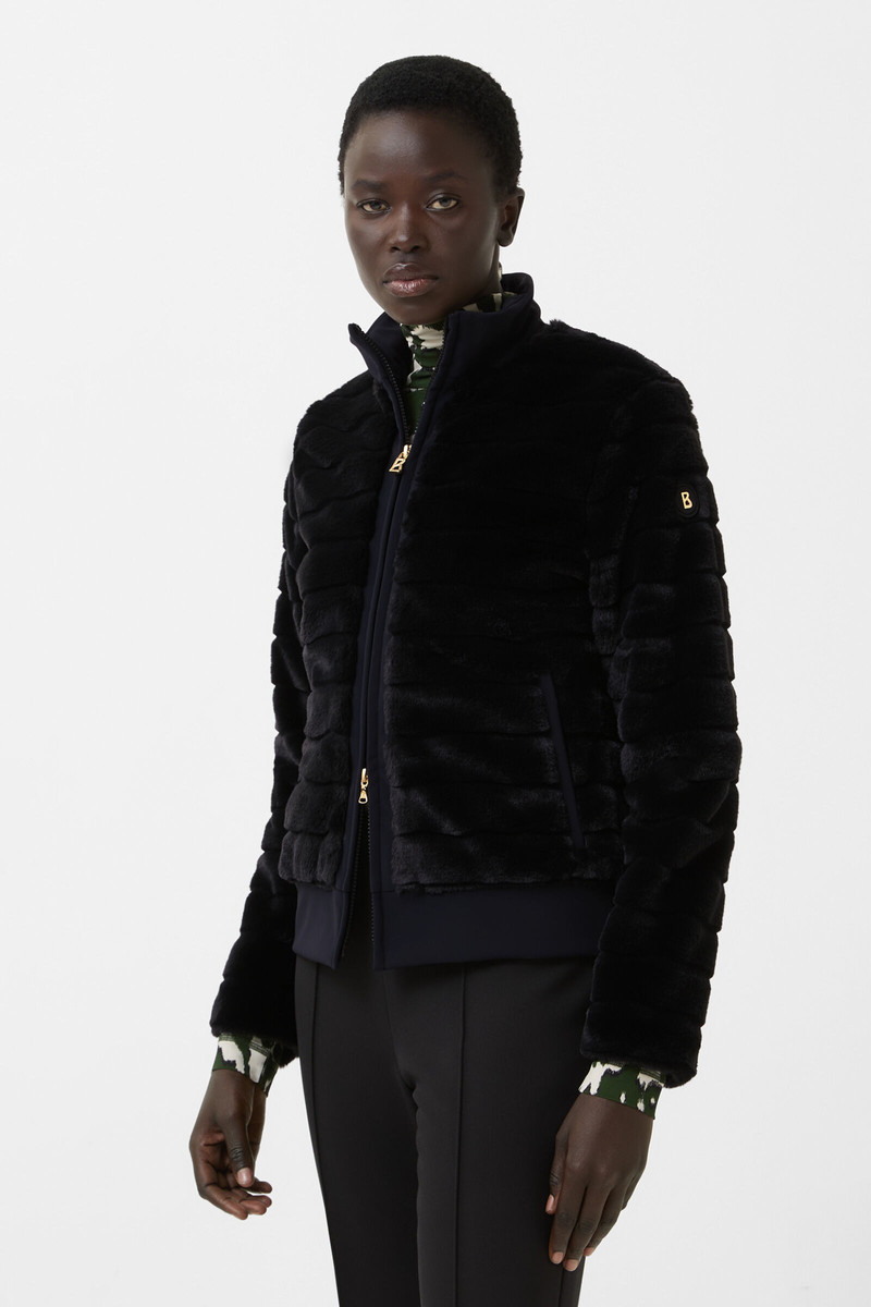 Katniss faux fur jacket in Black 2