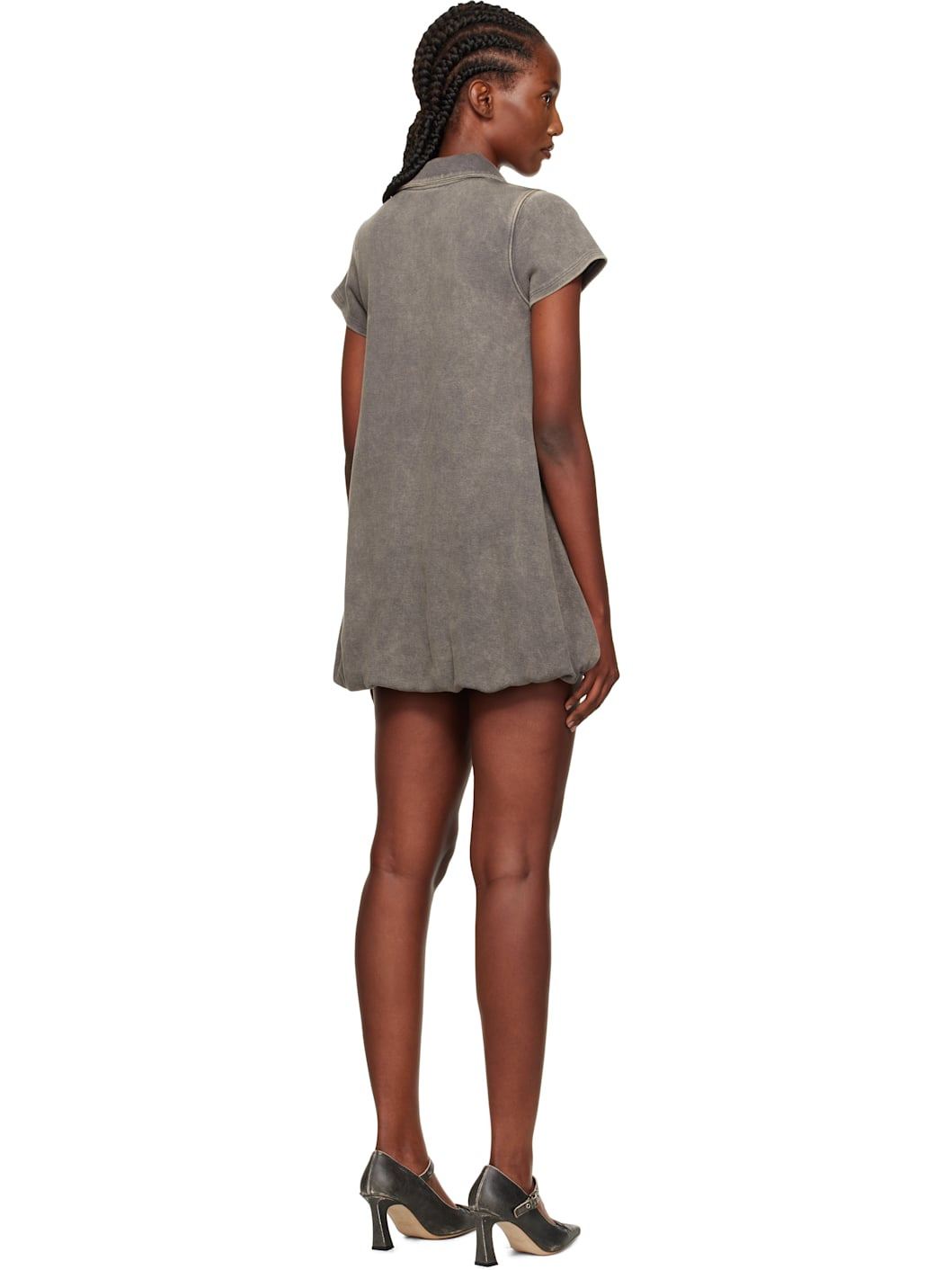 Gray Bubble Polo Minidress - 3