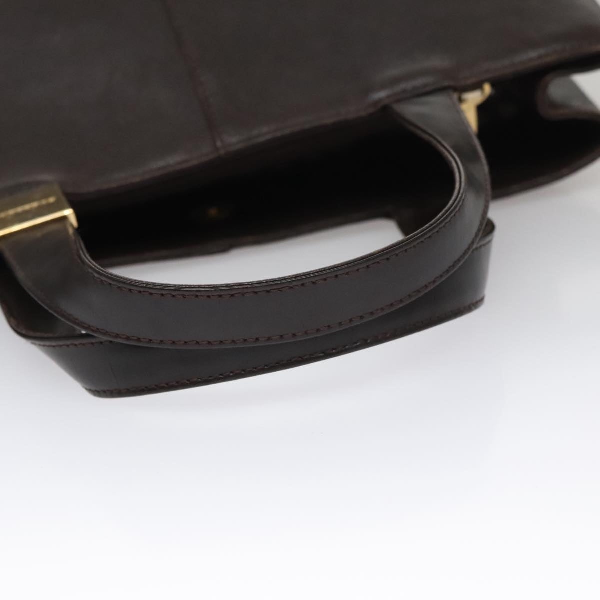Burberry Hand Bag Leather Brown Gold - 6