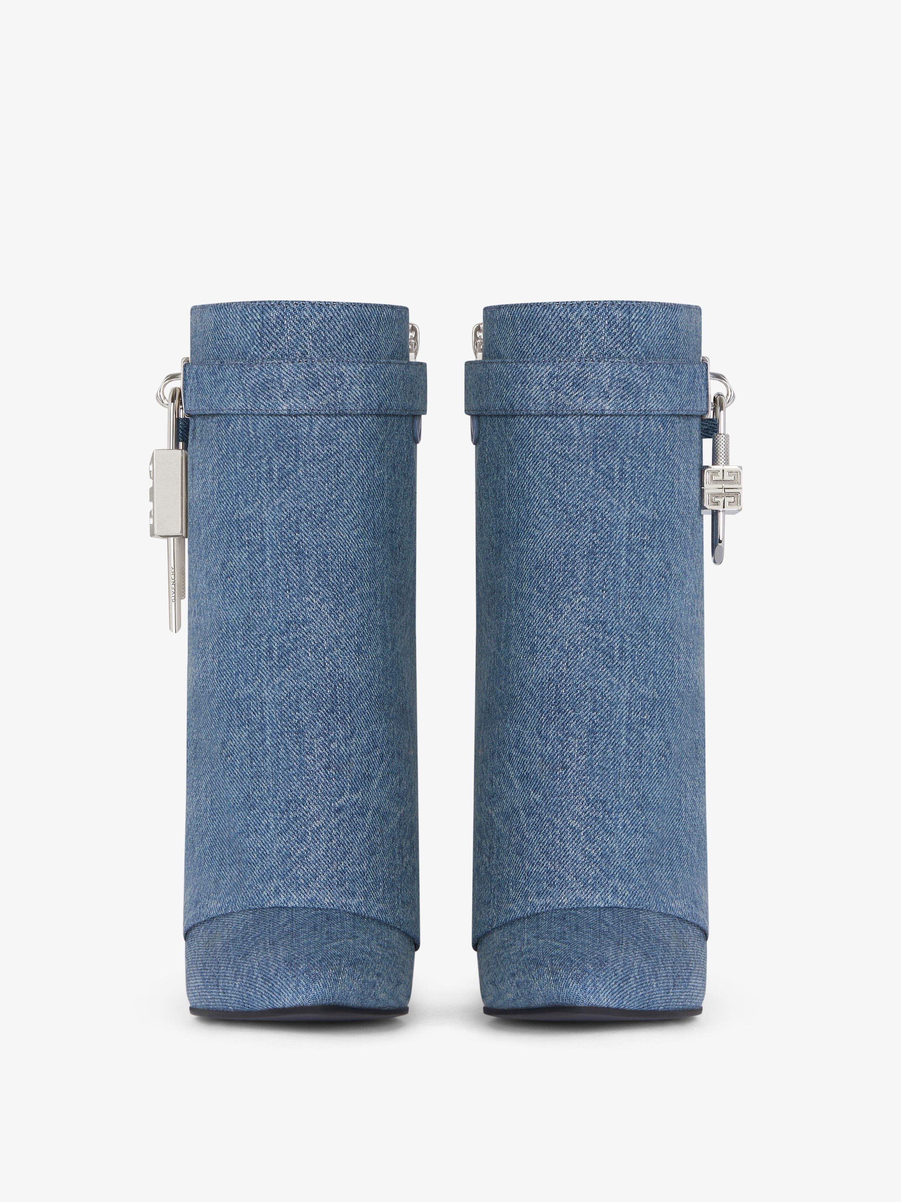 SHARK LOCK ANKLE BOOTS IN DENIM - 3