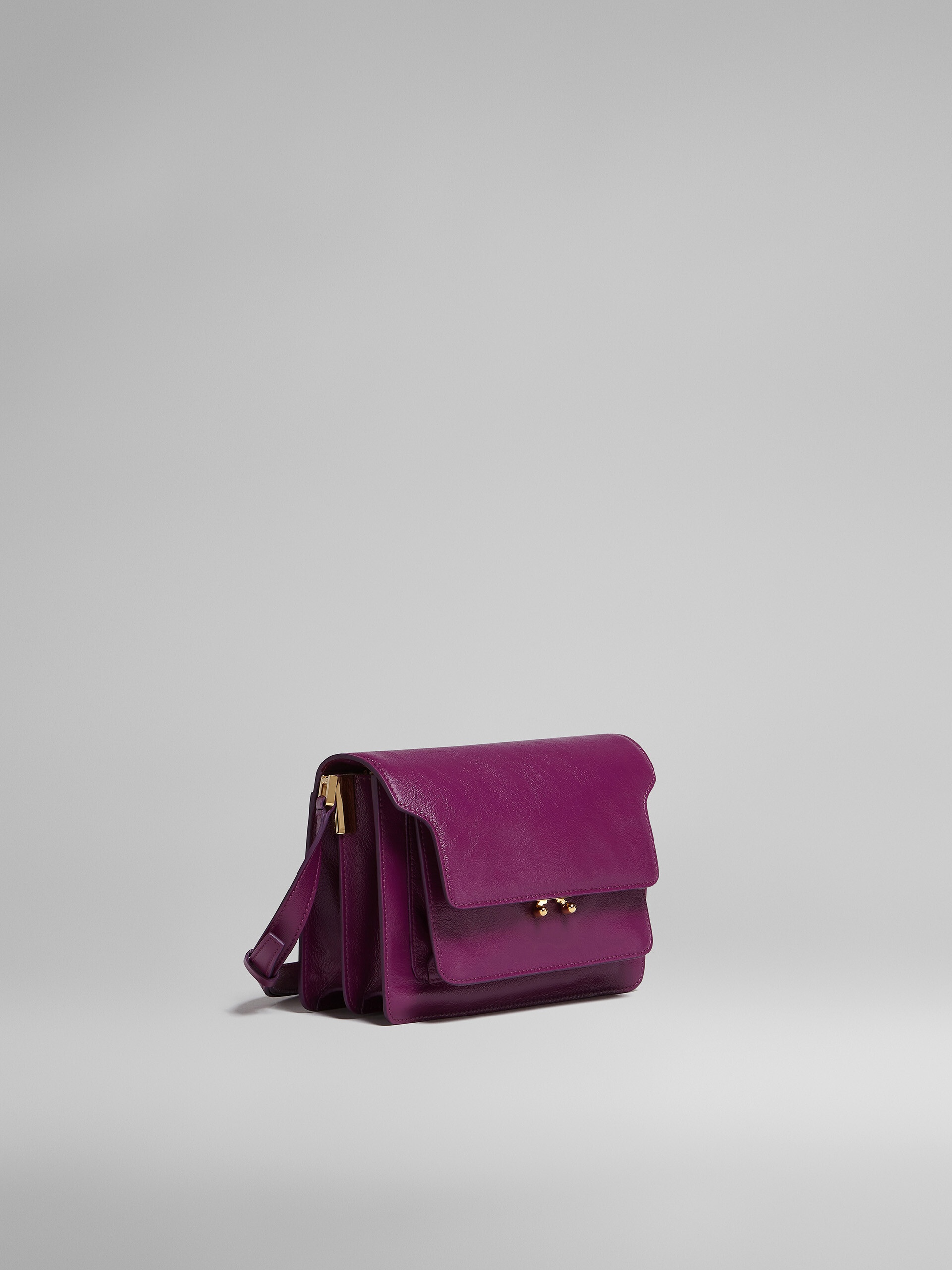 TRUNK SOFT MEDIUM BAG IN PURPLE LEATHER - 5