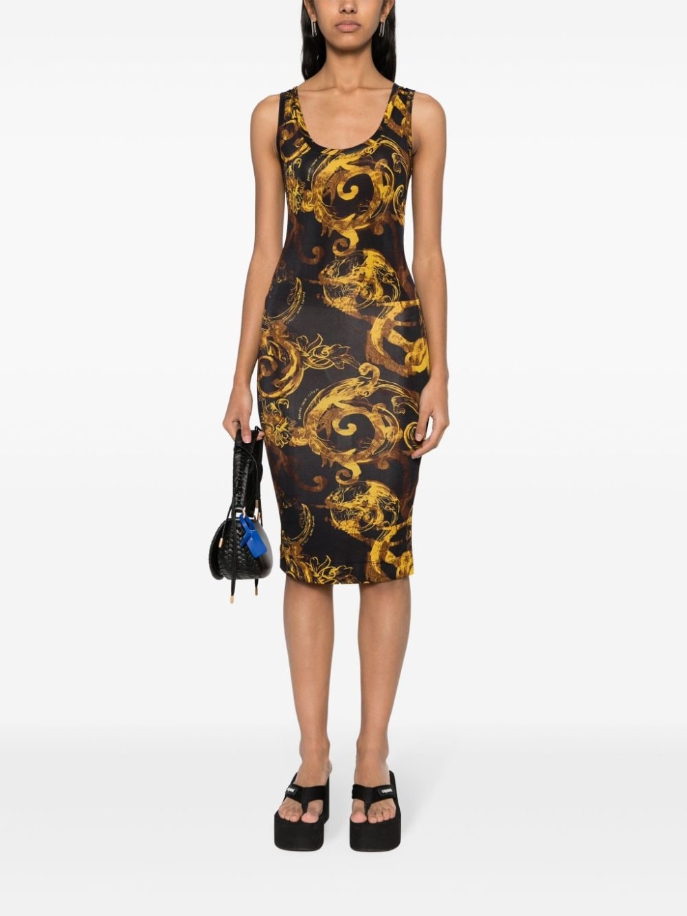 Watercolour Couture-print midi dress - 2