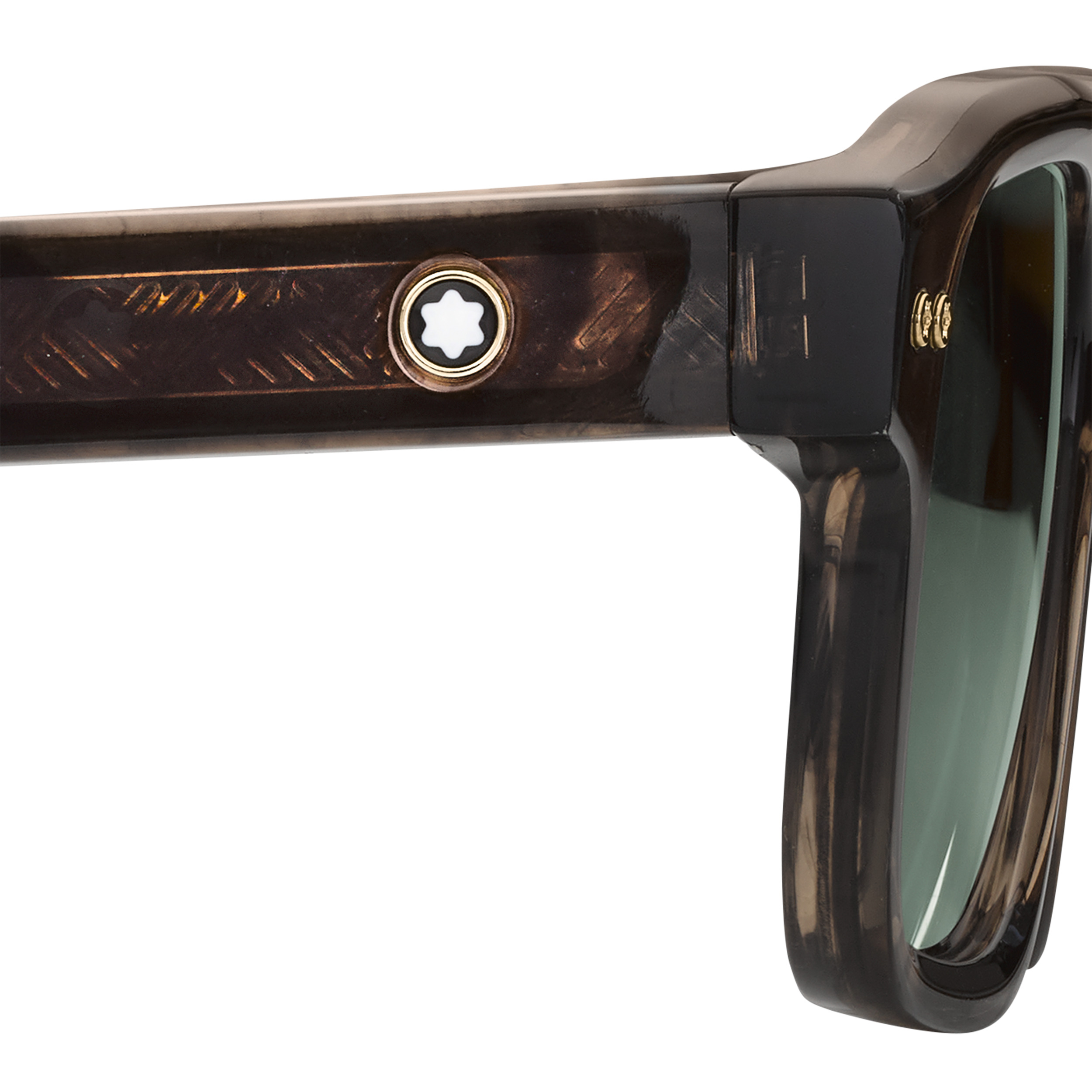 Rectangular Sunglasses with Havana-Colored Acetate Frame - 8
