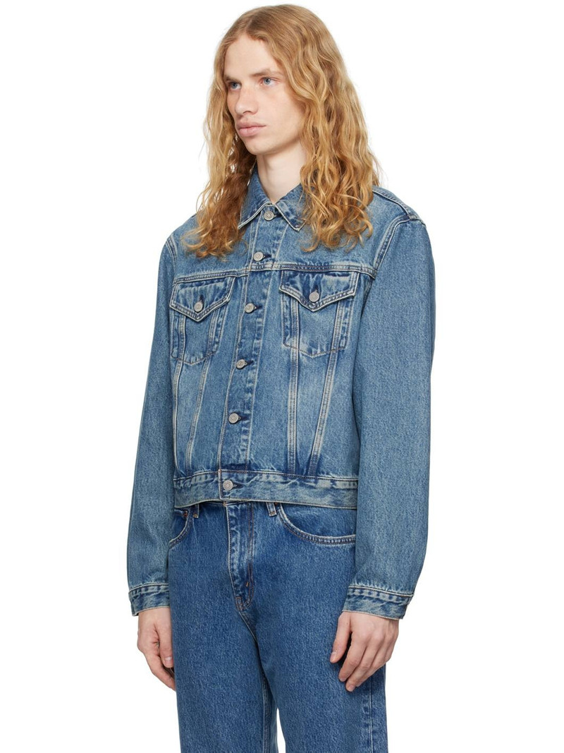 RE/DONE Blue 'The Mel Trucker' Denim Jacket outlook