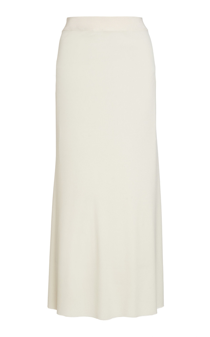 Crepe Silk Midi Skirt ivory 1
