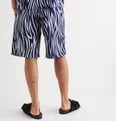 Indigo-Dyed Printed Cotton Shorts - 9