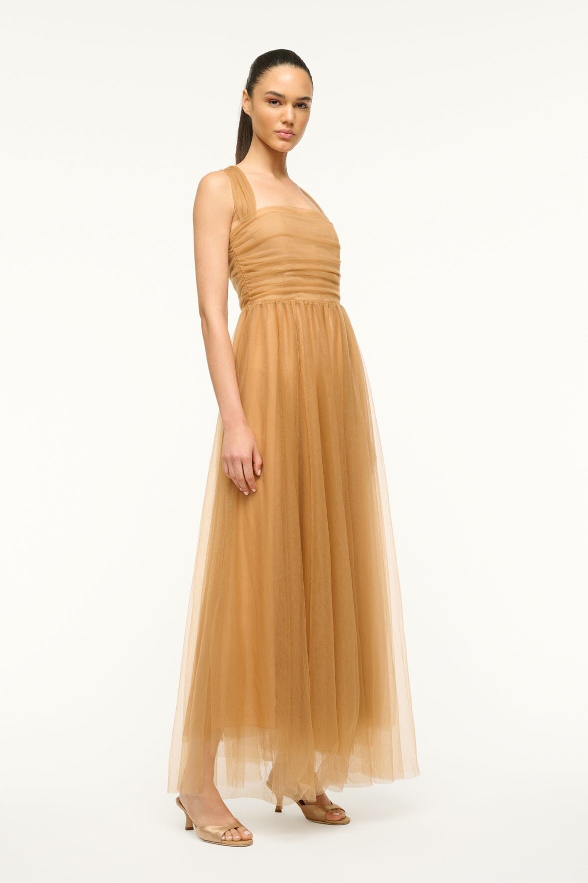 STAUD ANTONIA DRESS CAMEL - 4