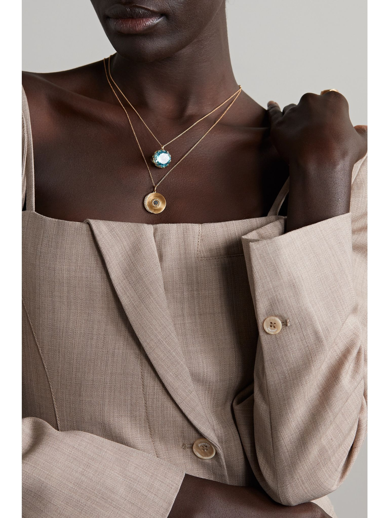 Crown 18-karat gold topaz necklace Gold - 5