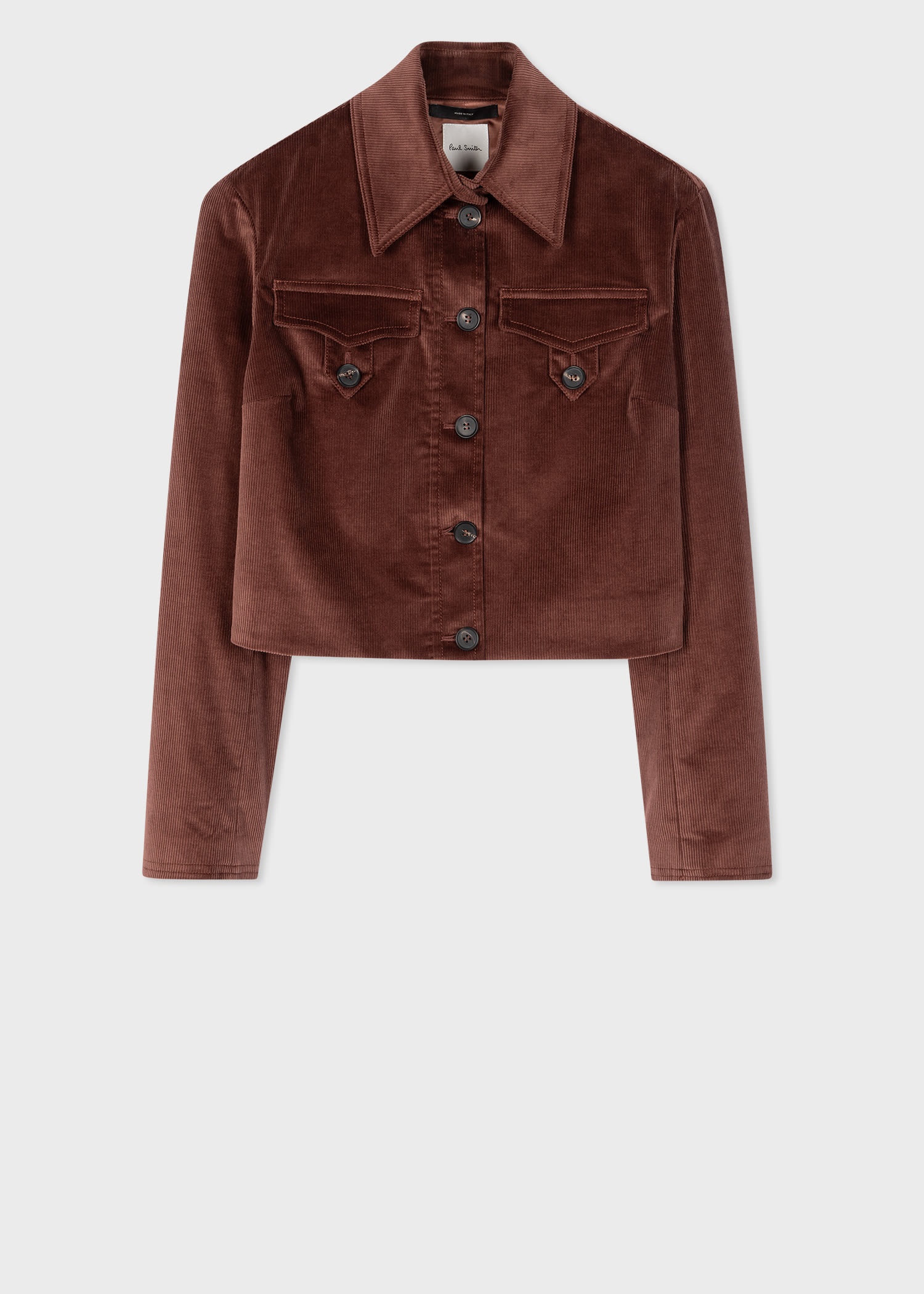 Brown Cropped Corduroy Jacket - 1