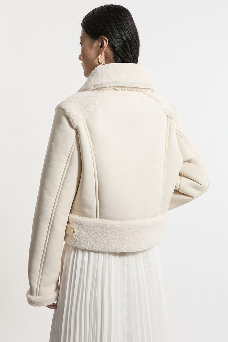 Faux Fur Aviator Crop Jacket 5