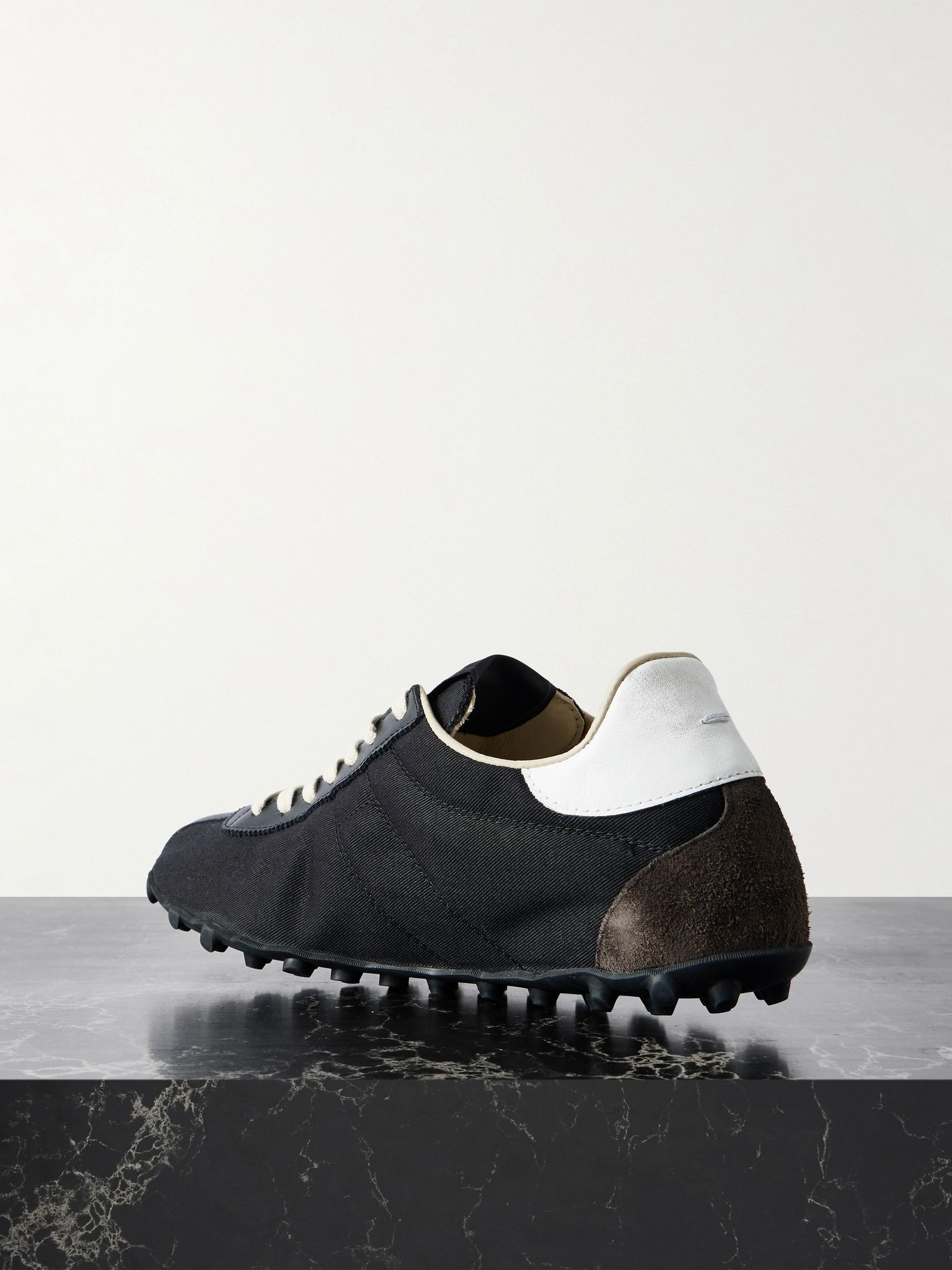 Sprinter leather and suede-trimmed twill sneakers Black - 3