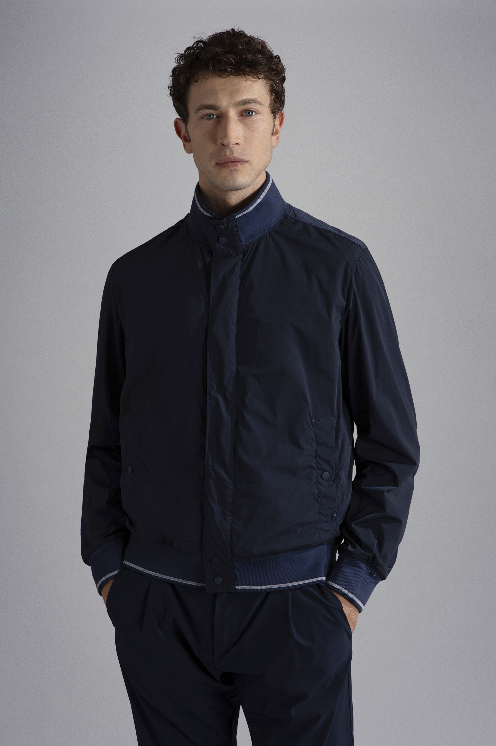 GARMENT DYED STRETCH ECONYL® NYLON BOMBER JACKET - 6