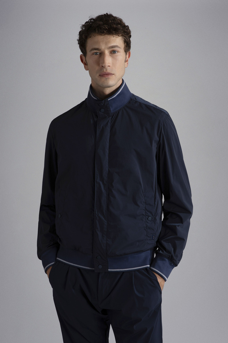 GARMENT DYED STRETCH ECONYL® NYLON BOMBER JACKET 6