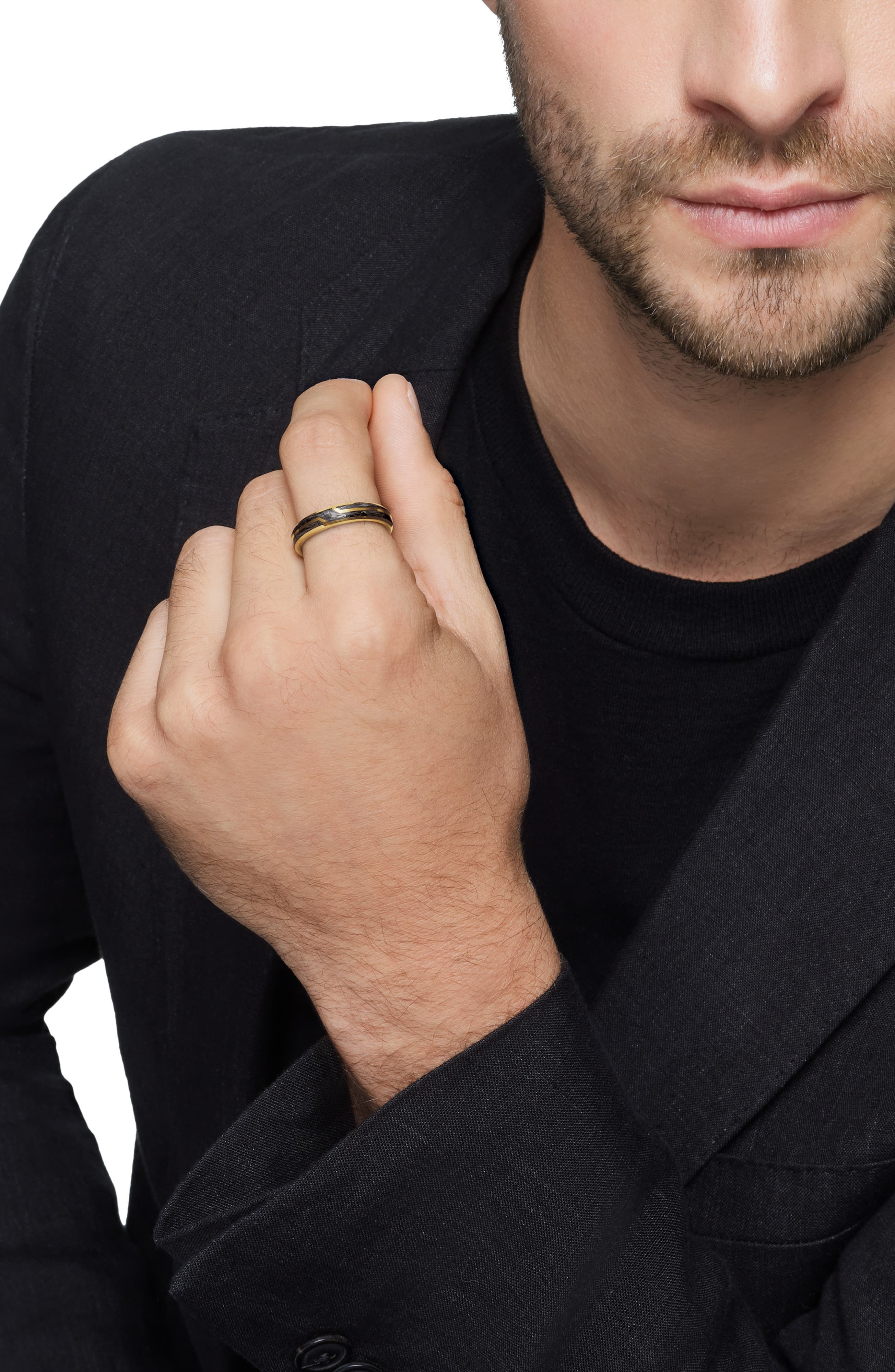 David Yurman Forged Carbon Band Ring in 18K Yellow Gold at Nordstrom - 2