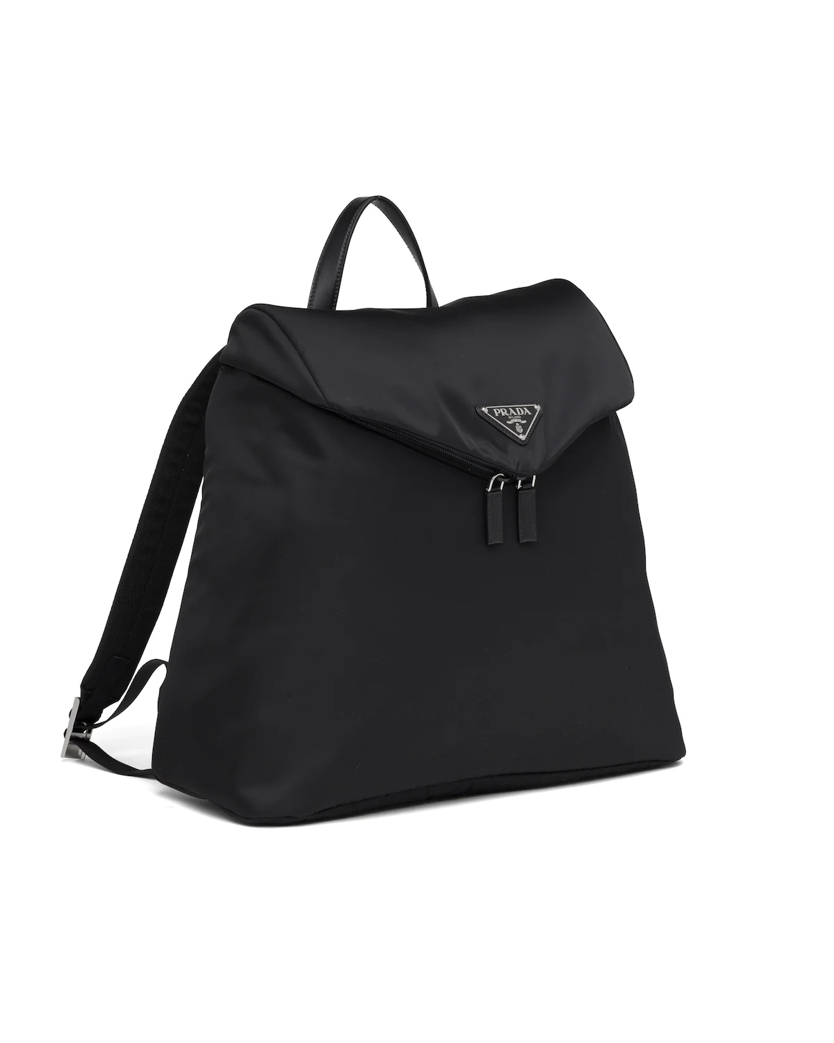 Re-Nylon and leather backpack - 3