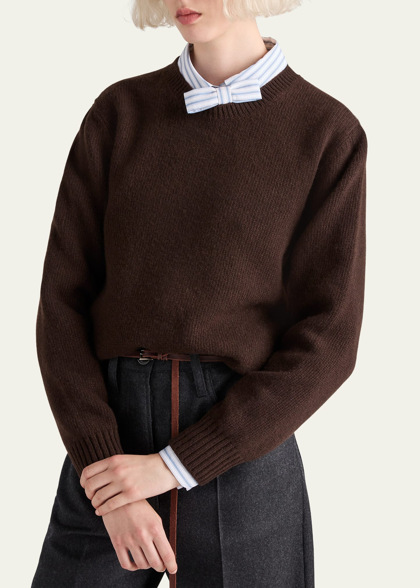 Cashmere Wool Crew-Neck Sweater - 4