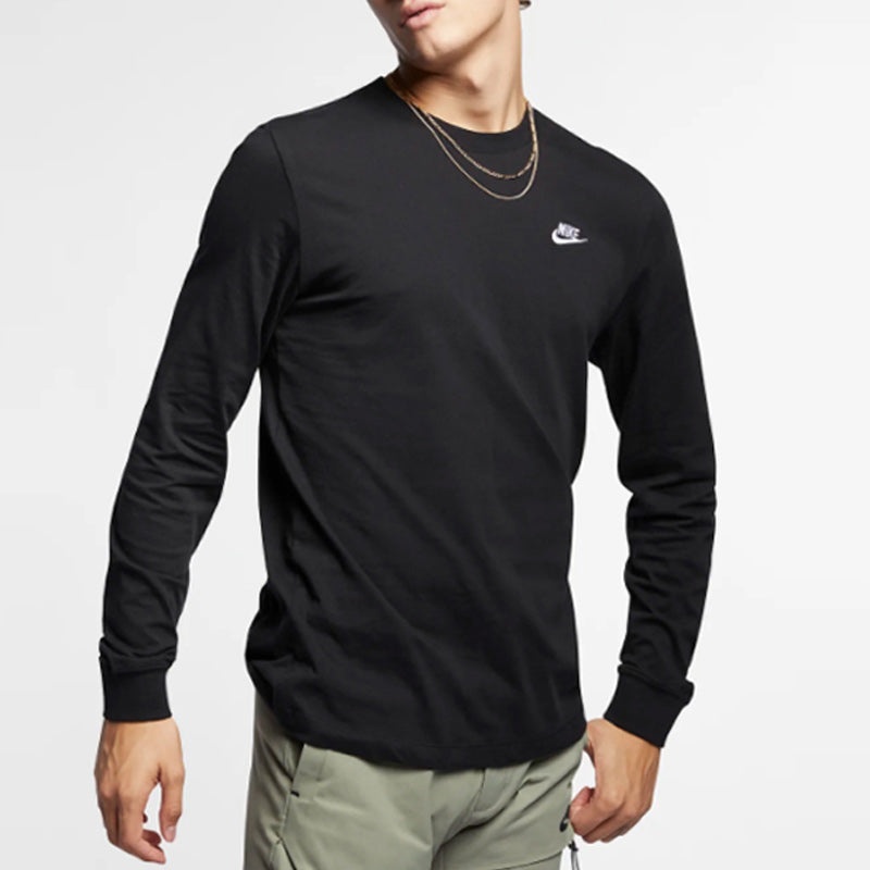 Nike Men's Sportswear Club Casual Sport Round Neck Long Sleeve Men's Black AR5193-010 - 3