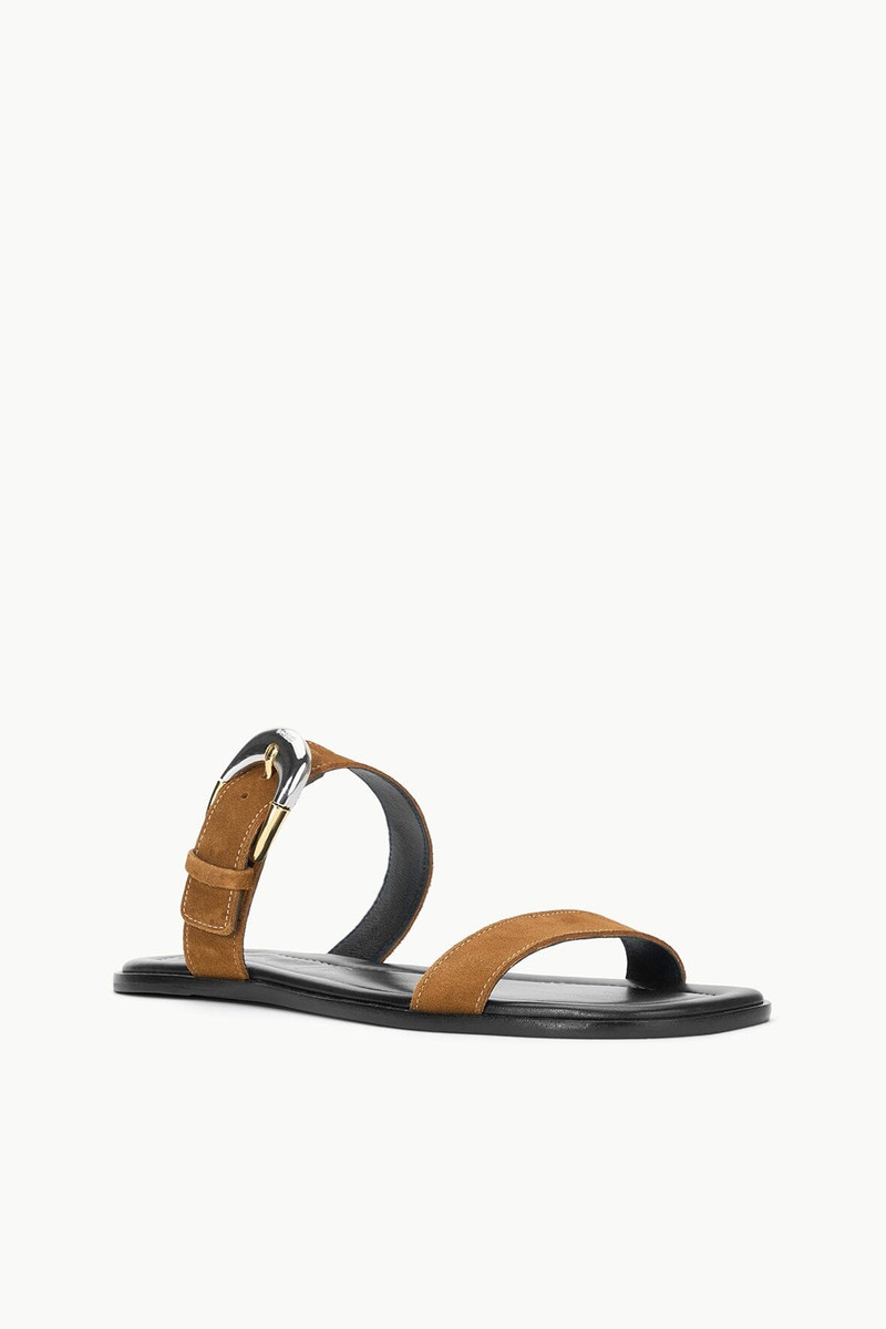 STAUD HARLOW FLAT SANDAL TAN 3