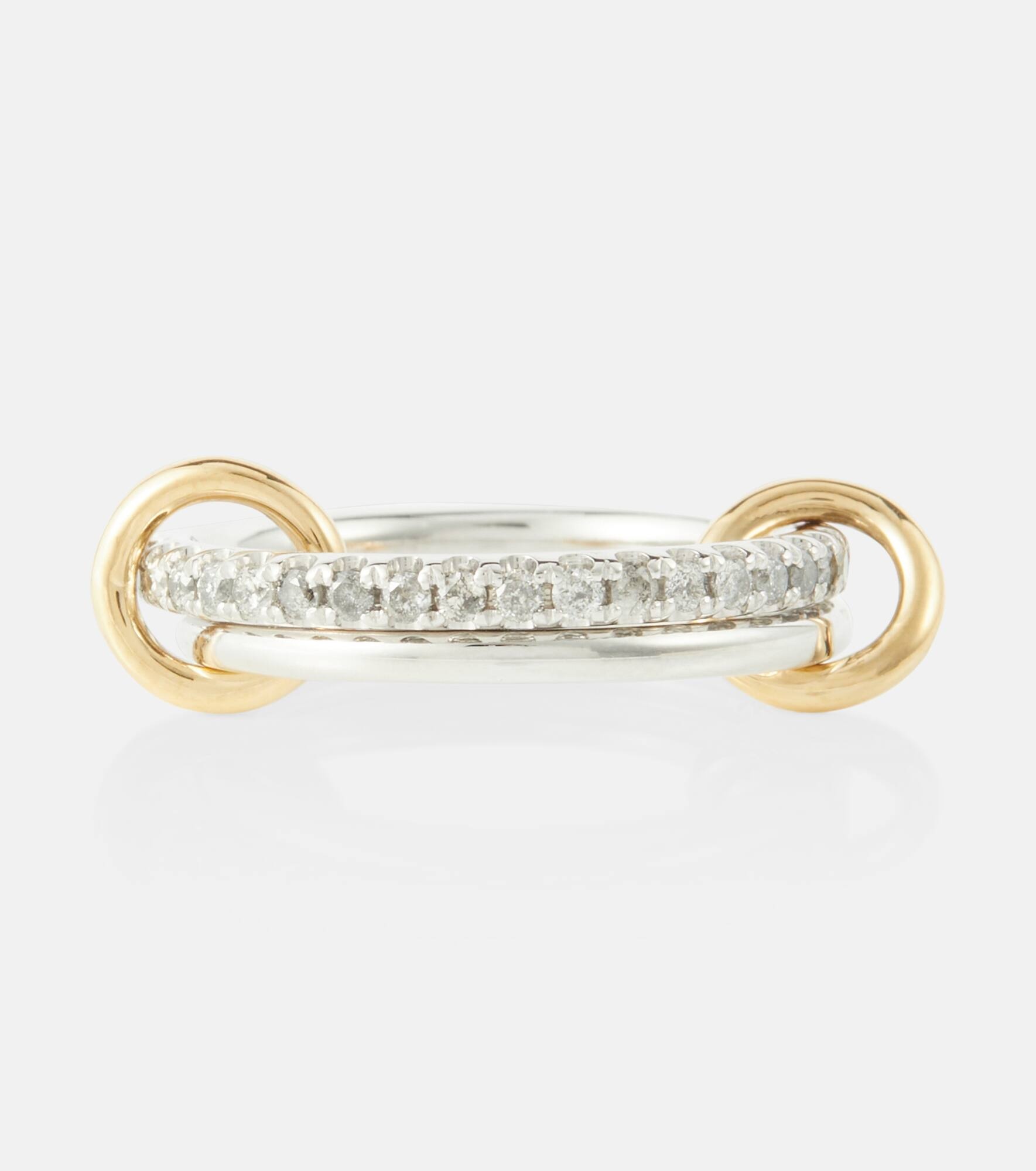 Marigold sterling silver and 18kt gold ring with diamonds - 1