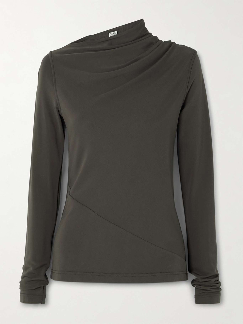 Draped stretch-jersey top - 1