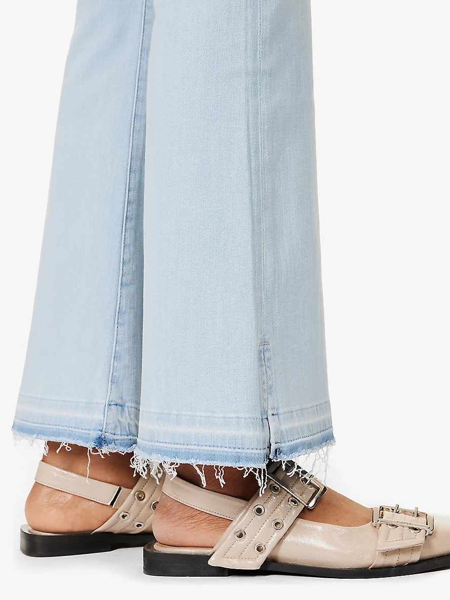 Flare Fray side-slit high-rise straight-leg stretch-denim blend jeans - 5