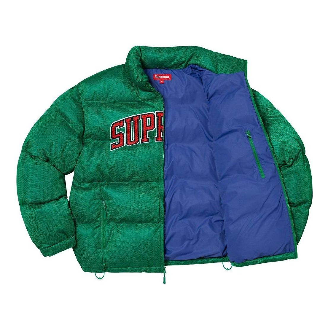 Supreme Mesh Jersey Puffer Jacket 'Green Red' SUP-SS23-057 - 3