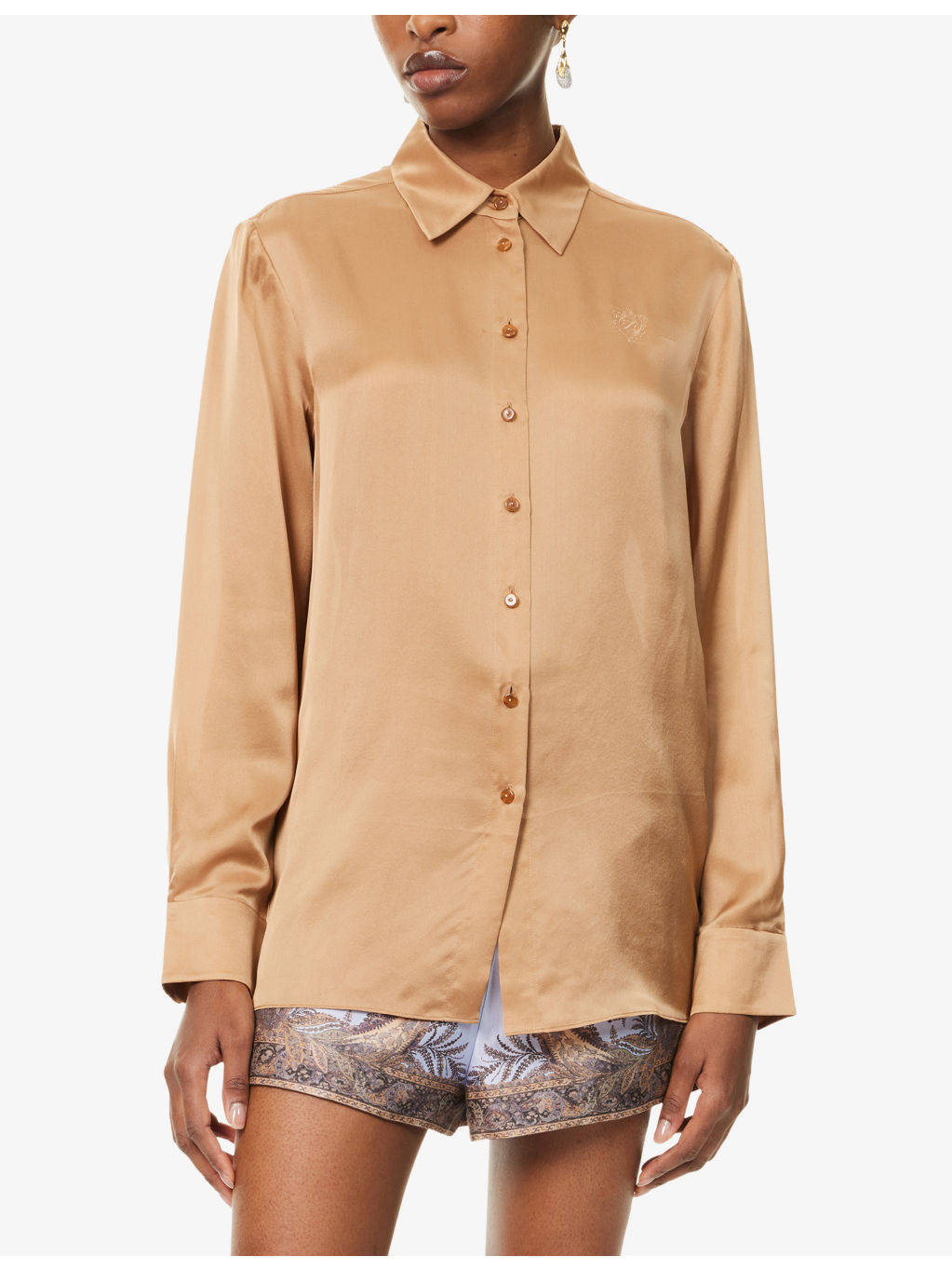 Logo-Embroidered Silk Shirt - 3