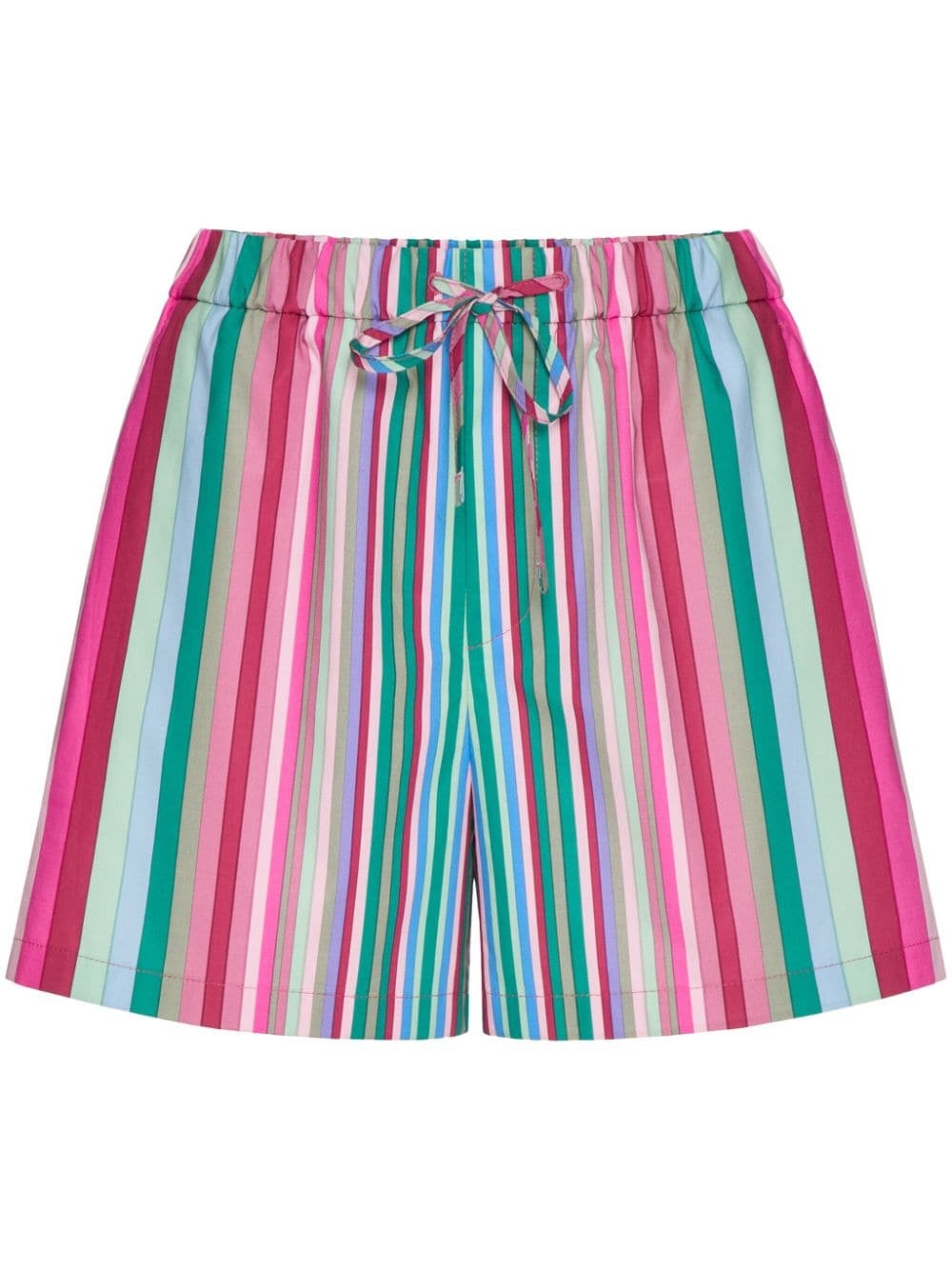 stripe-print cotton shorts - 1
