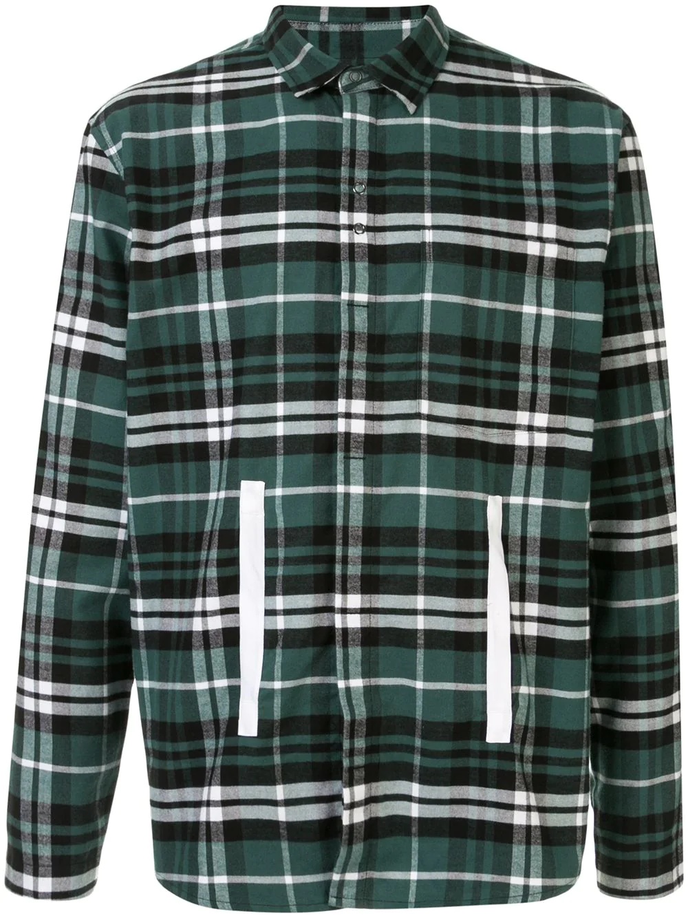 tape appliqué plaid shirt - 1