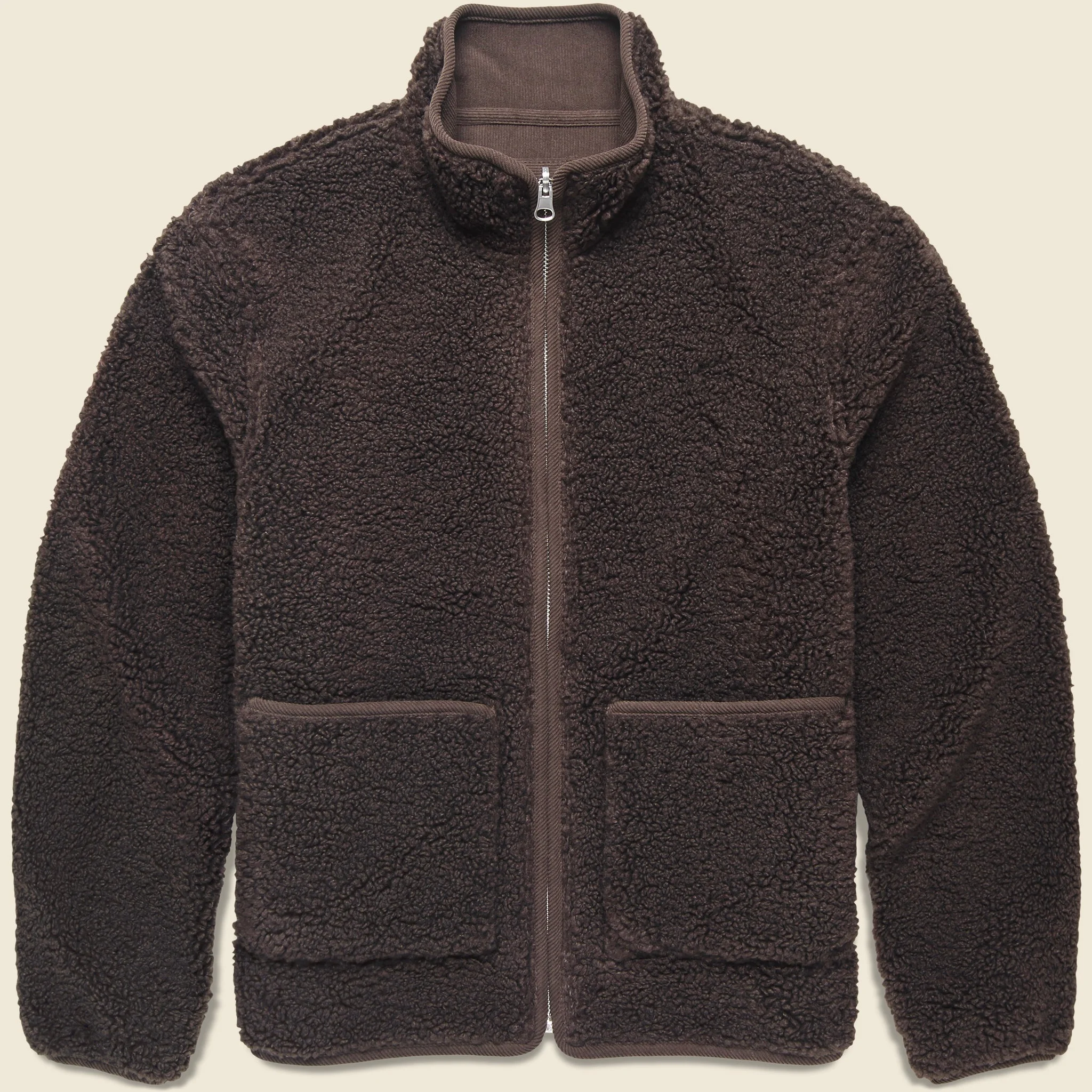 Killick Reversible Jacket - Borg Cord Chocolate Brown - 1