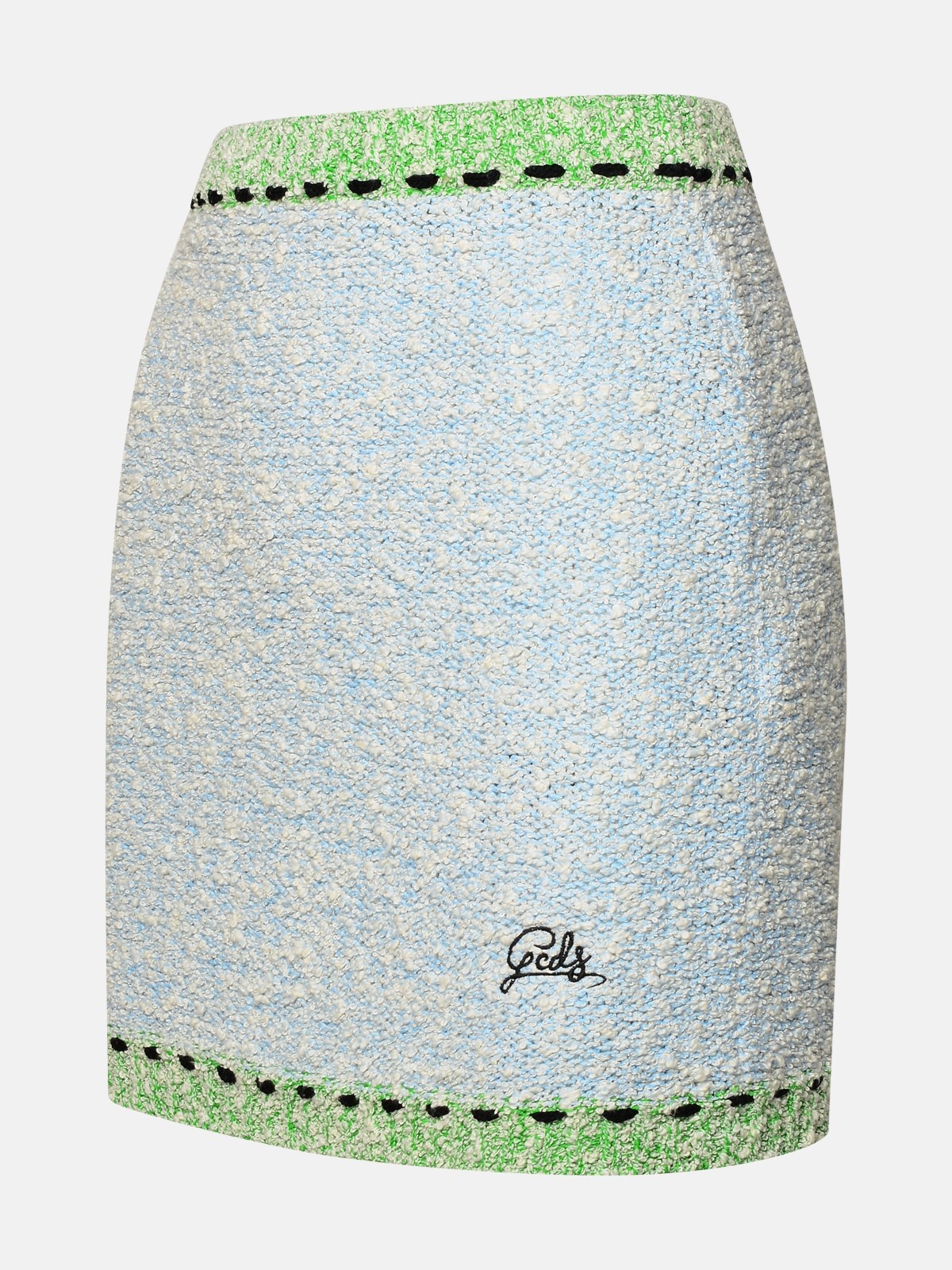 LIGHT BLUE COTTON BLEND MINISKIRT - 2