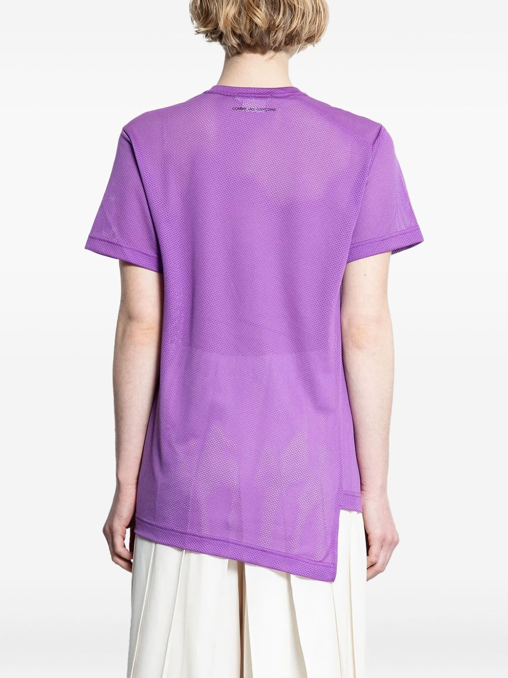 asymmetric mesh T-shirt - 3