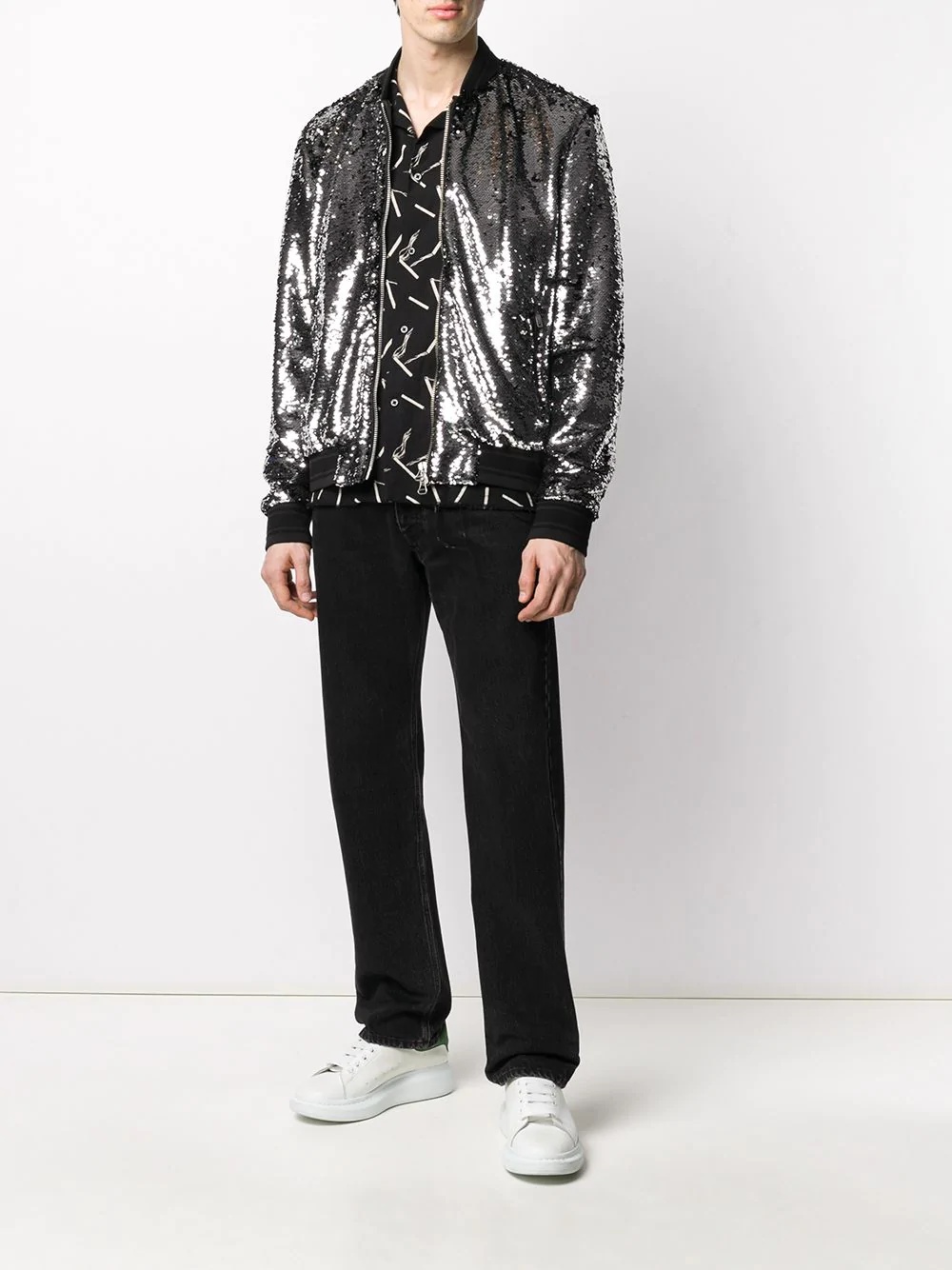 sequinned bomber jacket - 2