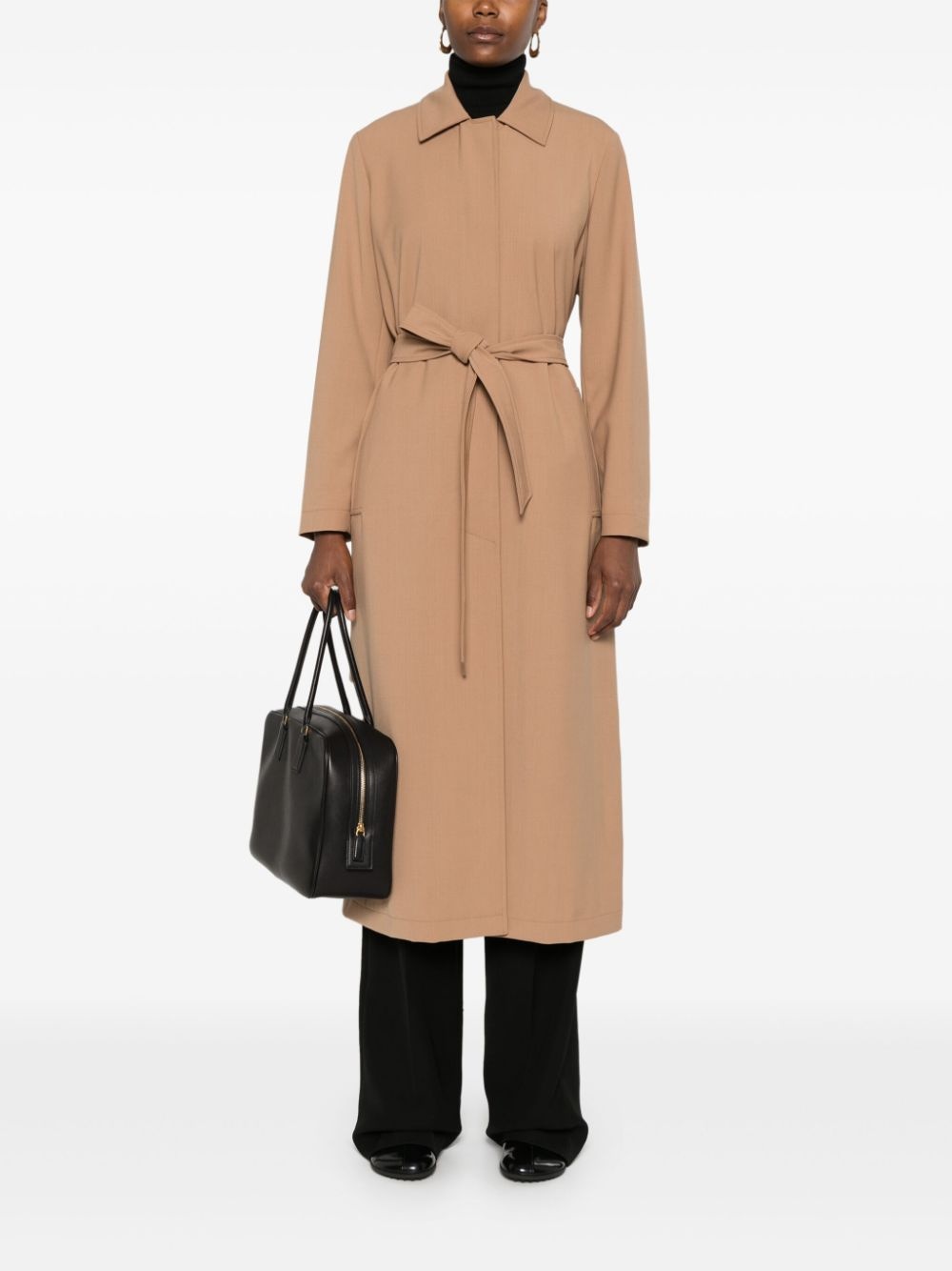 belted trench coat - 2