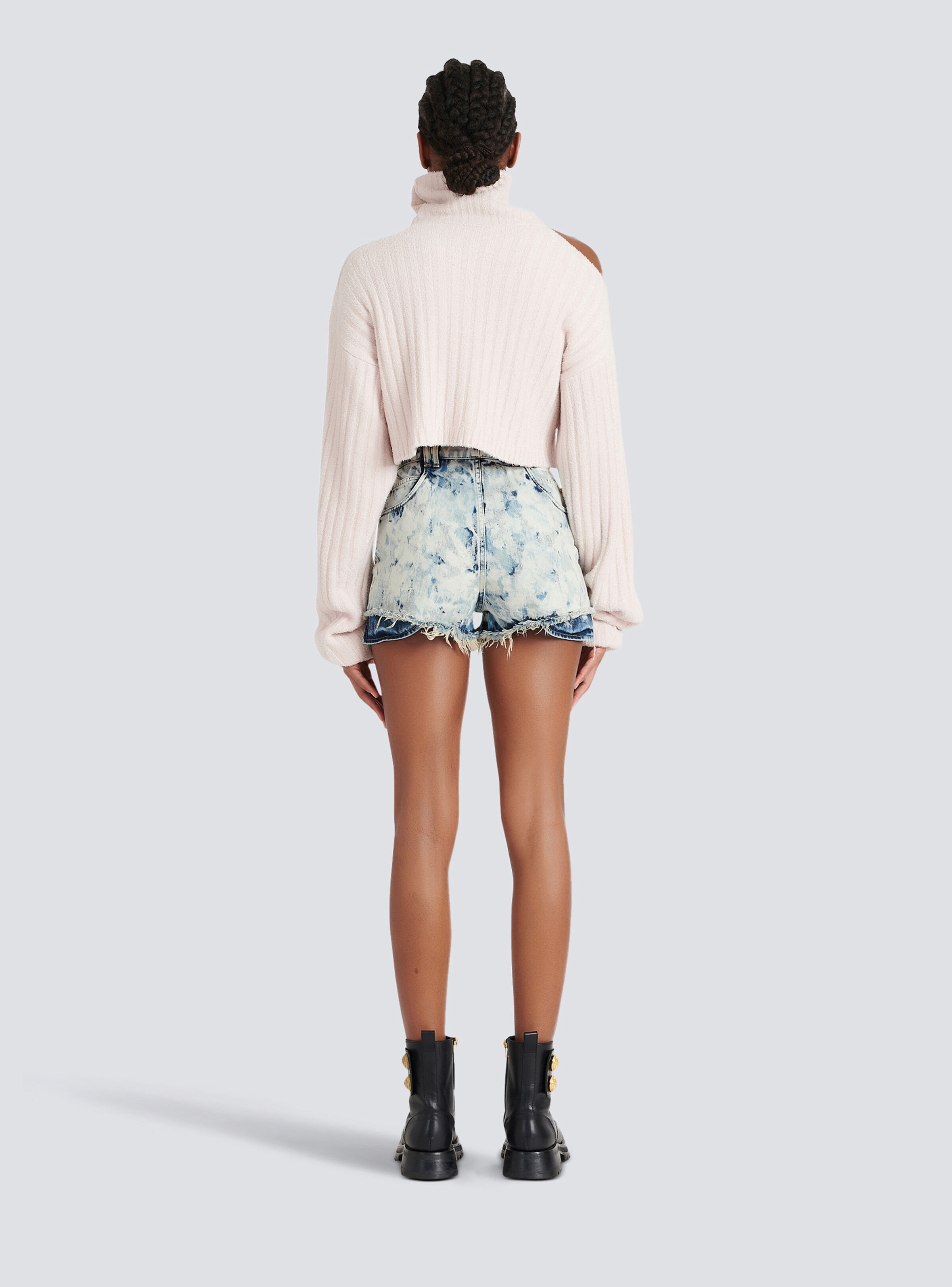 Cropped velvet sweatshirt - 4