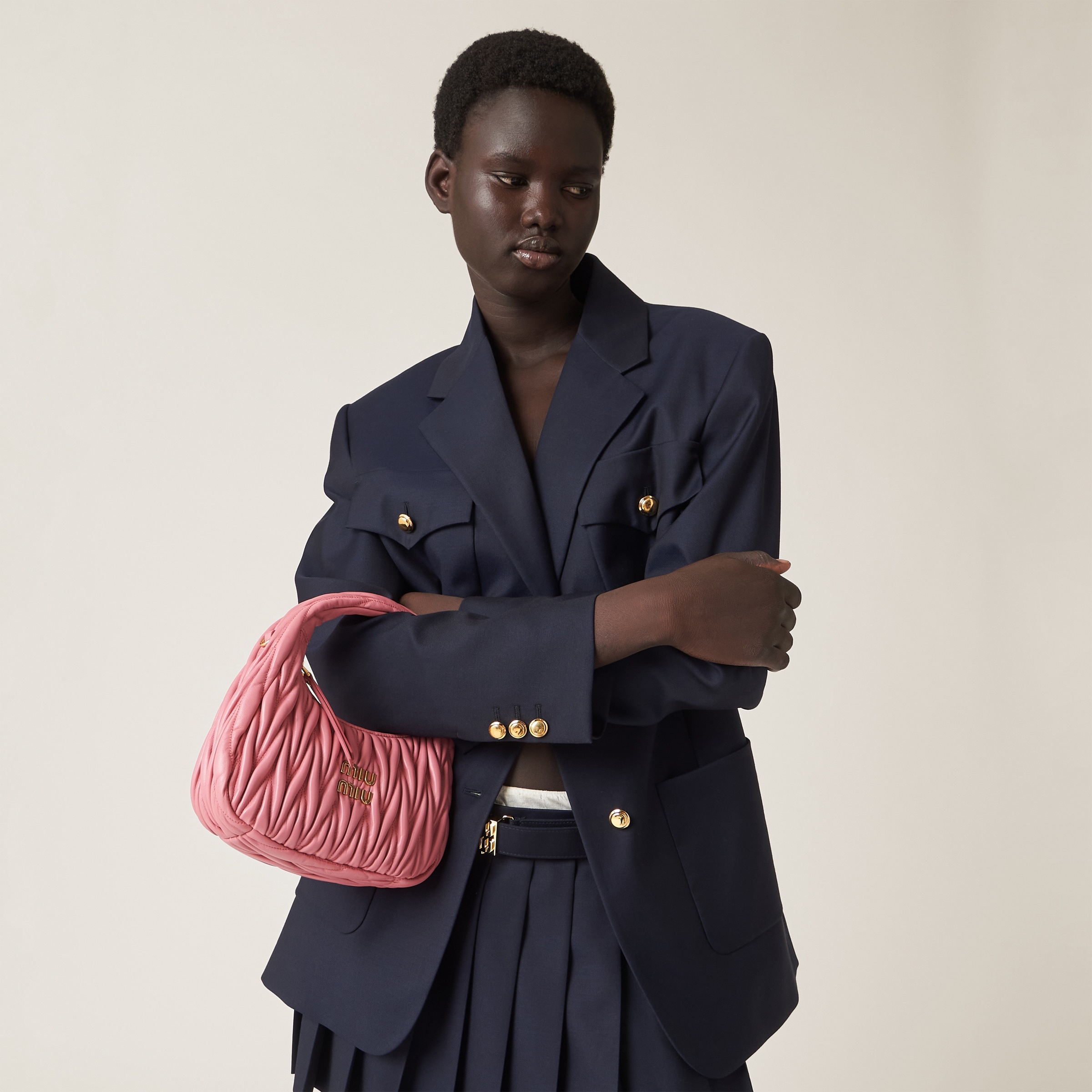 Wander matelassé nappa leather mini hobo bag - 2