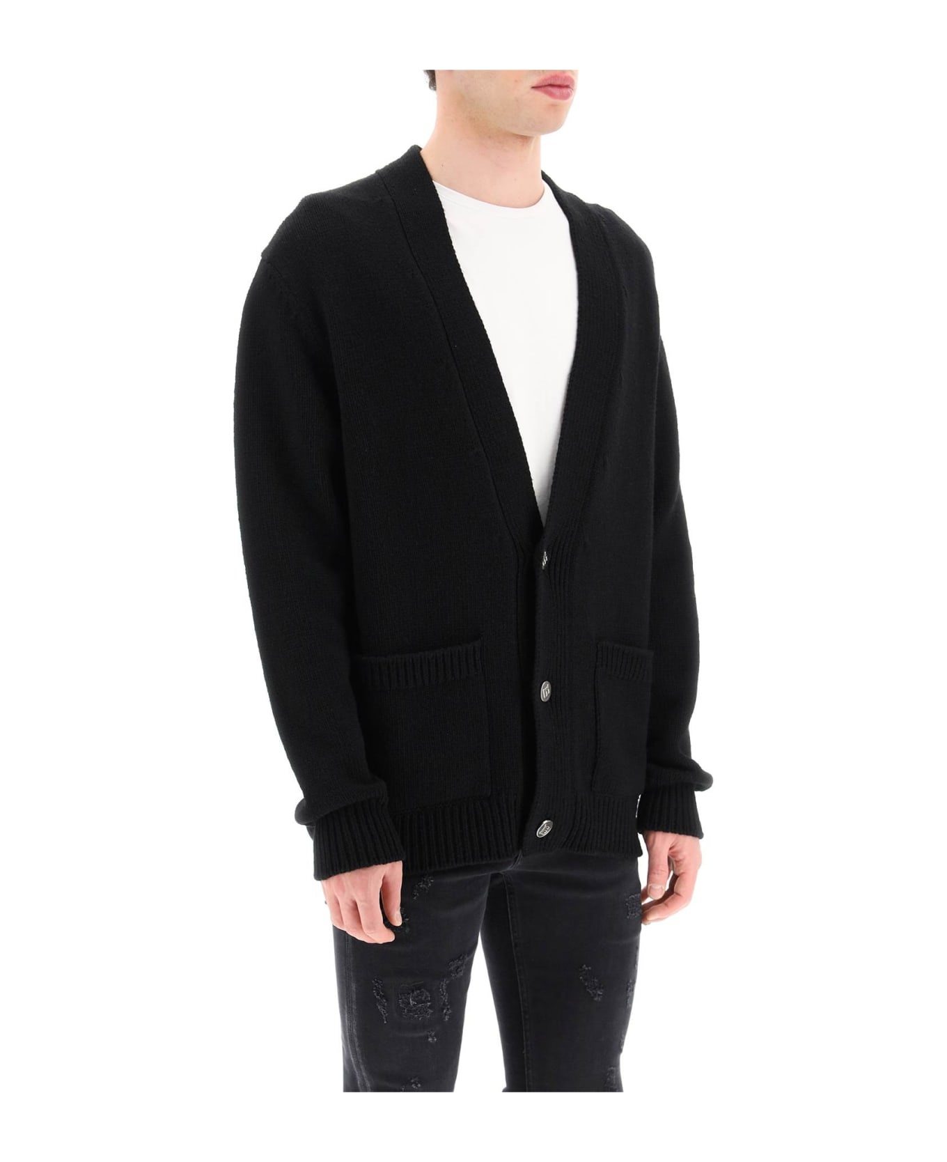 Cardigan With Logo Inlay - 2