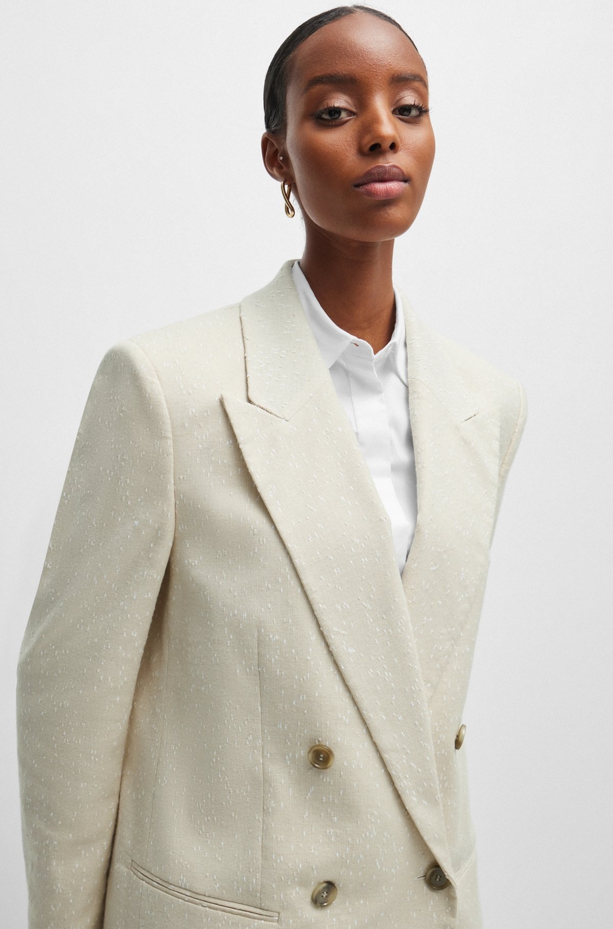 LONGLINE RELAXED-FIT JACKET IN A SLUB COTTON BLEND - 5